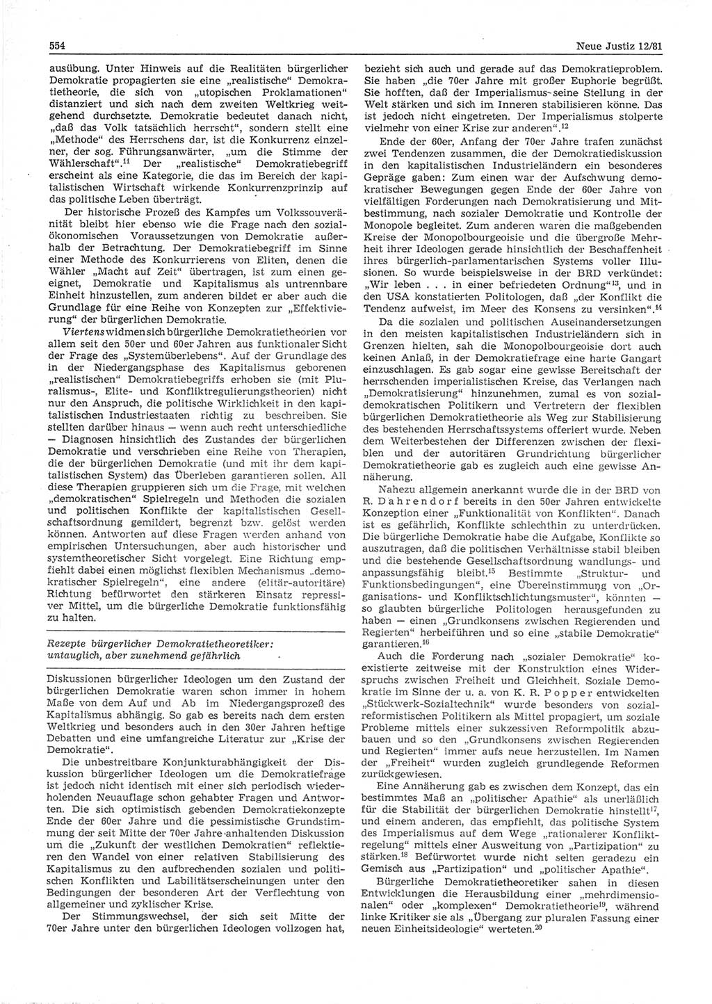 Neue Justiz (NJ), Zeitschrift für sozialistisches Recht und Gesetzlichkeit [Deutsche Demokratische Republik (DDR)], 35. Jahrgang 1981, Seite 554 (NJ DDR 1981, S. 554)
