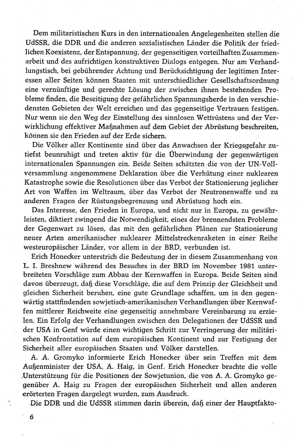 Dokumente der Sozialistischen Einheitspartei Deutschlands (SED) [Deutsche Demokratische Republik (DDR)] 1982-1983, Seite 6 (Dok. SED DDR 1982-1983, S. 6)