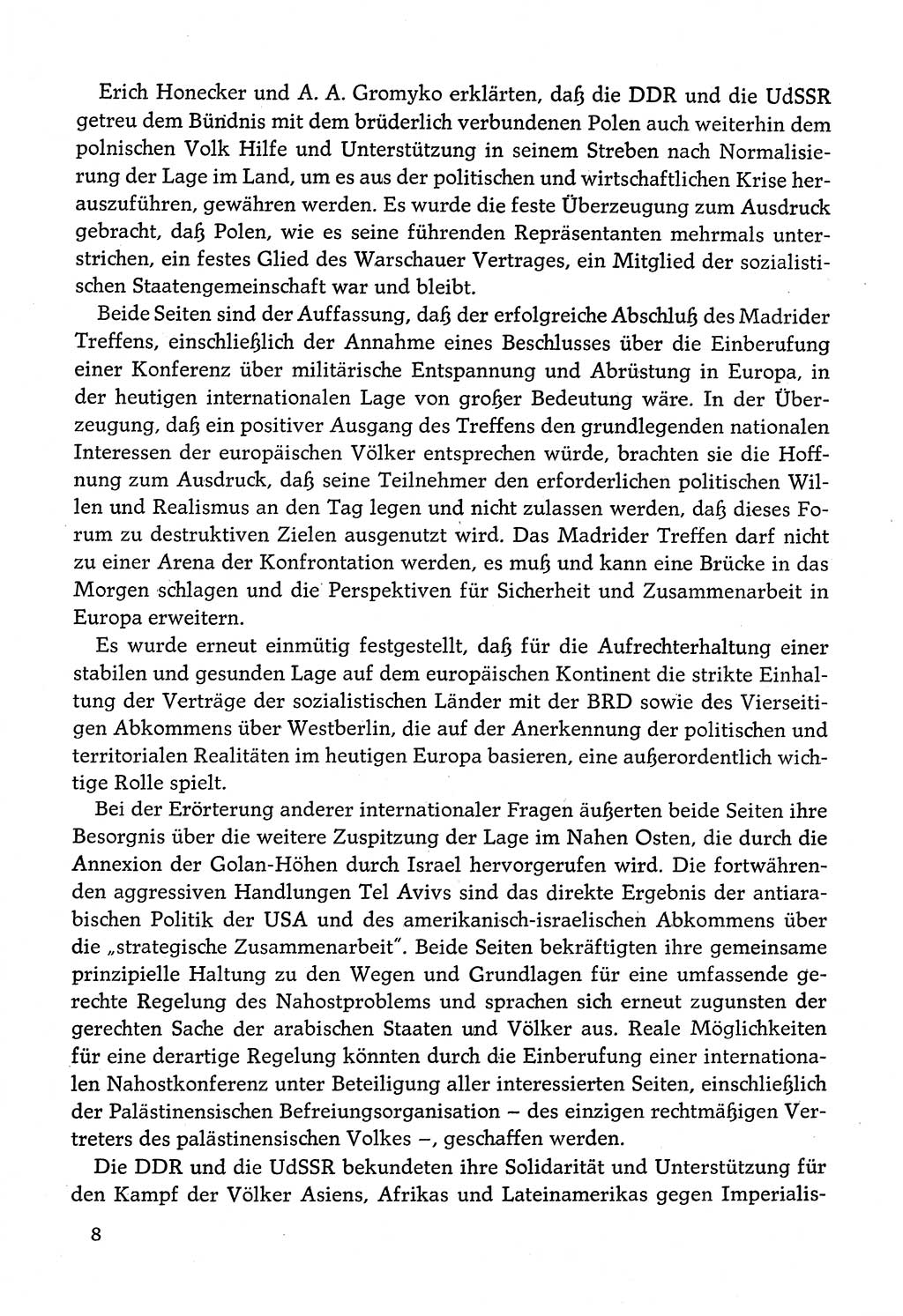 Dokumente der Sozialistischen Einheitspartei Deutschlands (SED) [Deutsche Demokratische Republik (DDR)] 1982-1983, Seite 8 (Dok. SED DDR 1982-1983, S. 8)