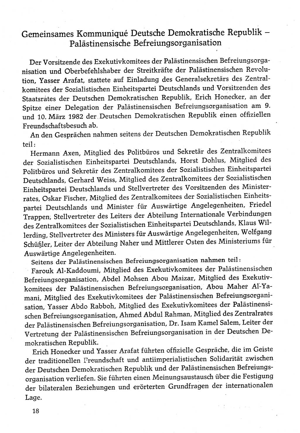 Dokumente der Sozialistischen Einheitspartei Deutschlands (SED) [Deutsche Demokratische Republik (DDR)] 1982-1983, Seite 18 (Dok. SED DDR 1982-1983, S. 18)