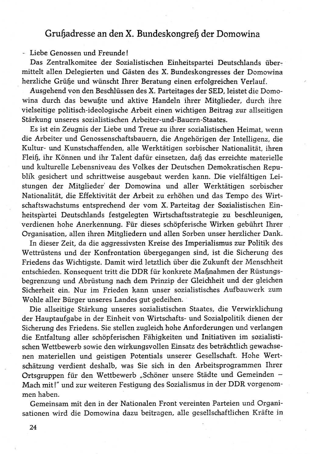 Dokumente der Sozialistischen Einheitspartei Deutschlands (SED) [Deutsche Demokratische Republik (DDR)] 1982-1983, Seite 24 (Dok. SED DDR 1982-1983, S. 24)