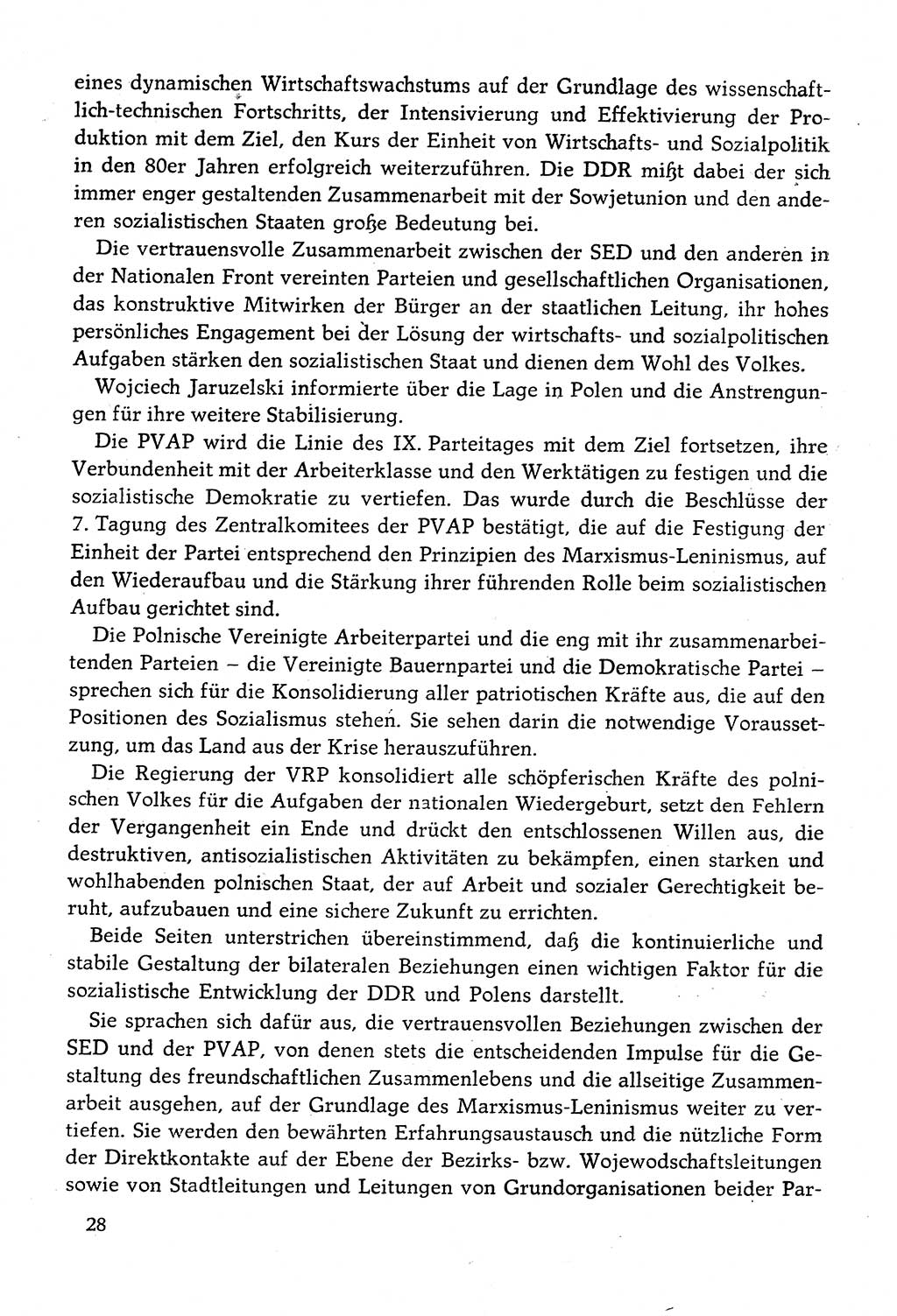 Dokumente der Sozialistischen Einheitspartei Deutschlands (SED) [Deutsche Demokratische Republik (DDR)] 1982-1983, Seite 28 (Dok. SED DDR 1982-1983, S. 28)