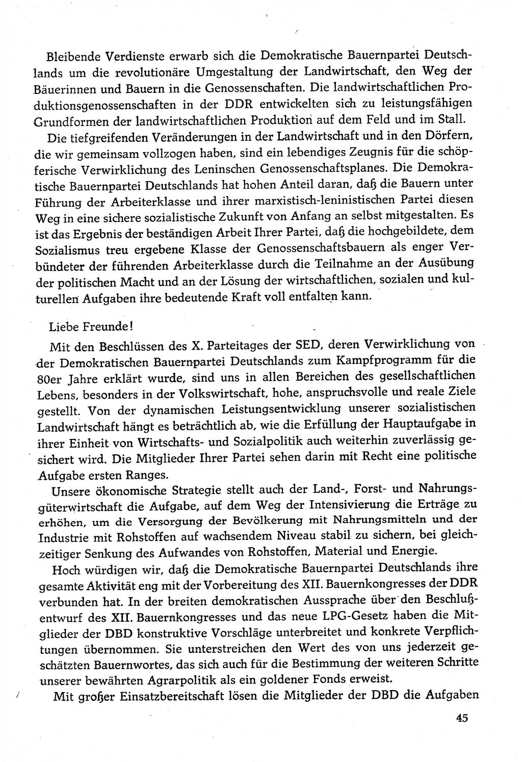 Dokumente der Sozialistischen Einheitspartei Deutschlands (SED) [Deutsche Demokratische Republik (DDR)] 1982-1983, Seite 45 (Dok. SED DDR 1982-1983, S. 45)