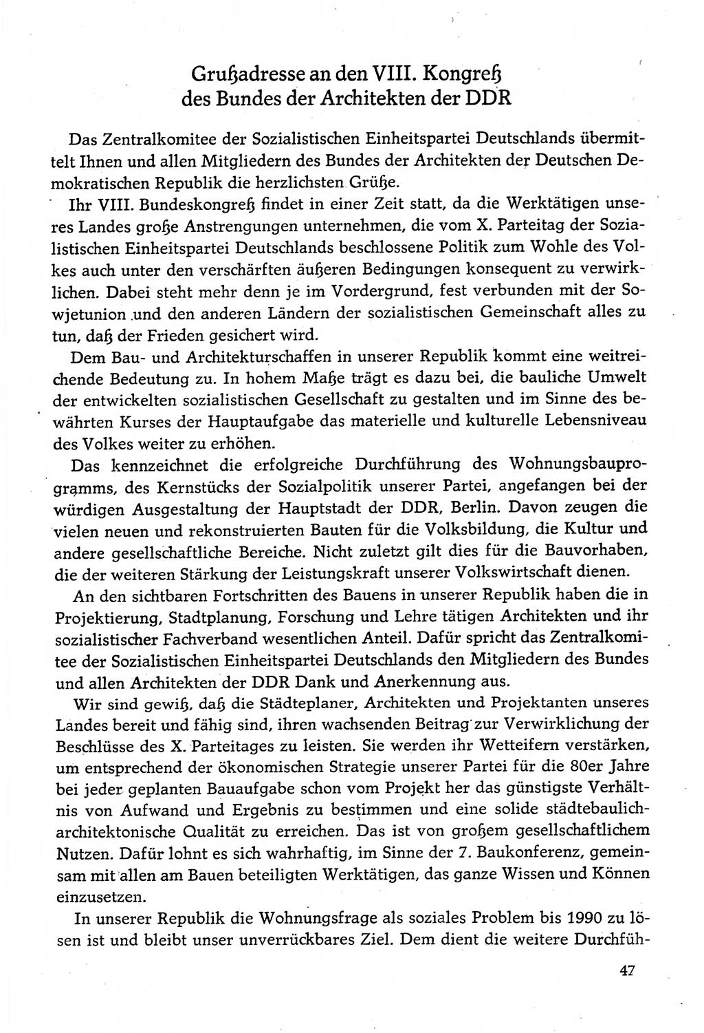 Dokumente der Sozialistischen Einheitspartei Deutschlands (SED) [Deutsche Demokratische Republik (DDR)] 1982-1983, Seite 47 (Dok. SED DDR 1982-1983, S. 47)