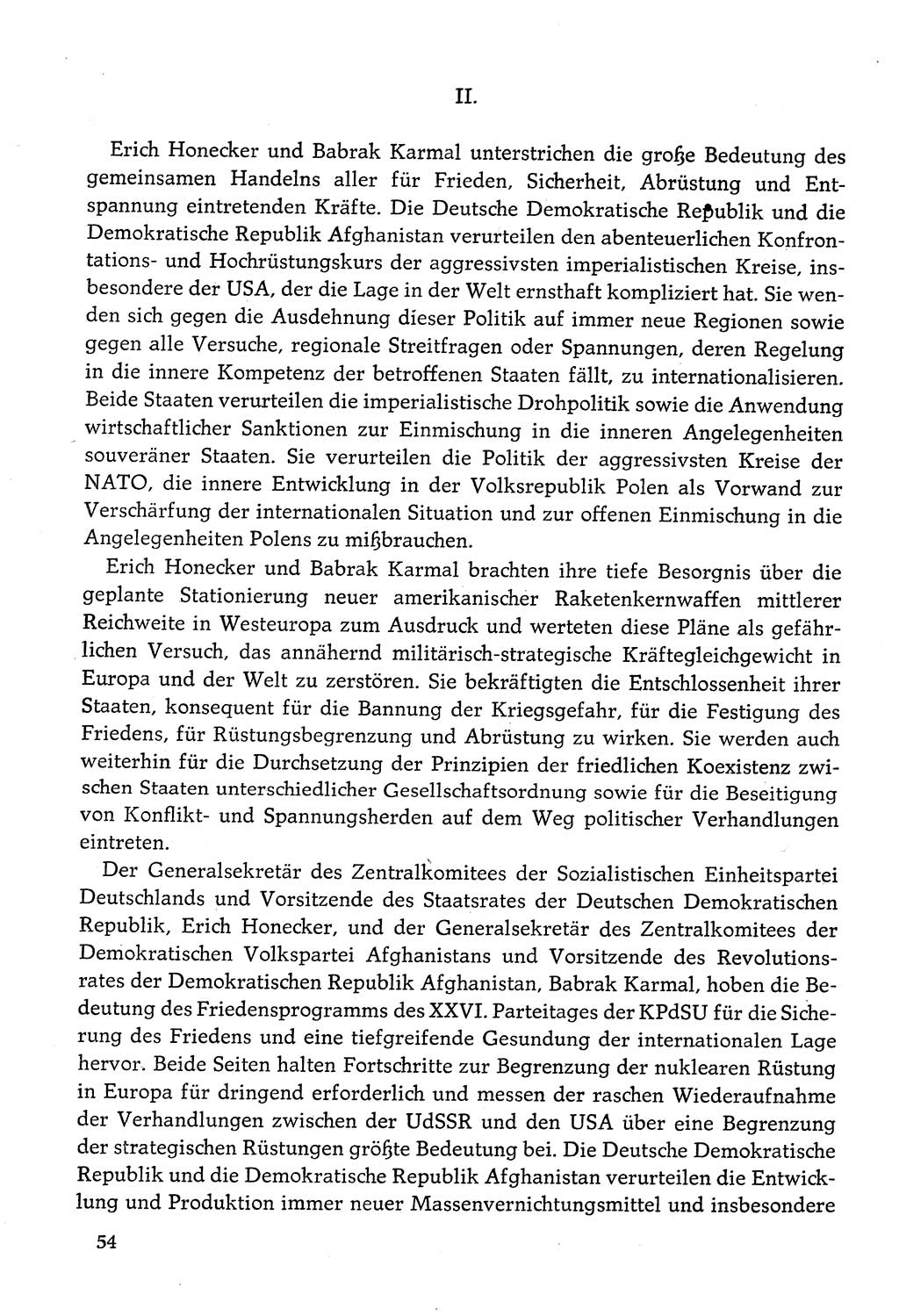 Dokumente der Sozialistischen Einheitspartei Deutschlands (SED) [Deutsche Demokratische Republik (DDR)] 1982-1983, Seite 54 (Dok. SED DDR 1982-1983, S. 54)