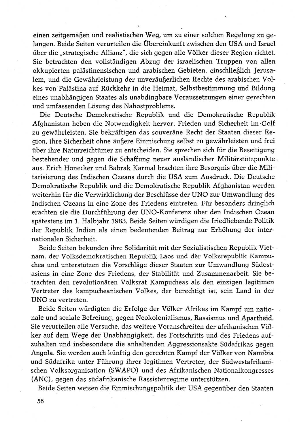 Dokumente der Sozialistischen Einheitspartei Deutschlands (SED) [Deutsche Demokratische Republik (DDR)] 1982-1983, Seite 56 (Dok. SED DDR 1982-1983, S. 56)