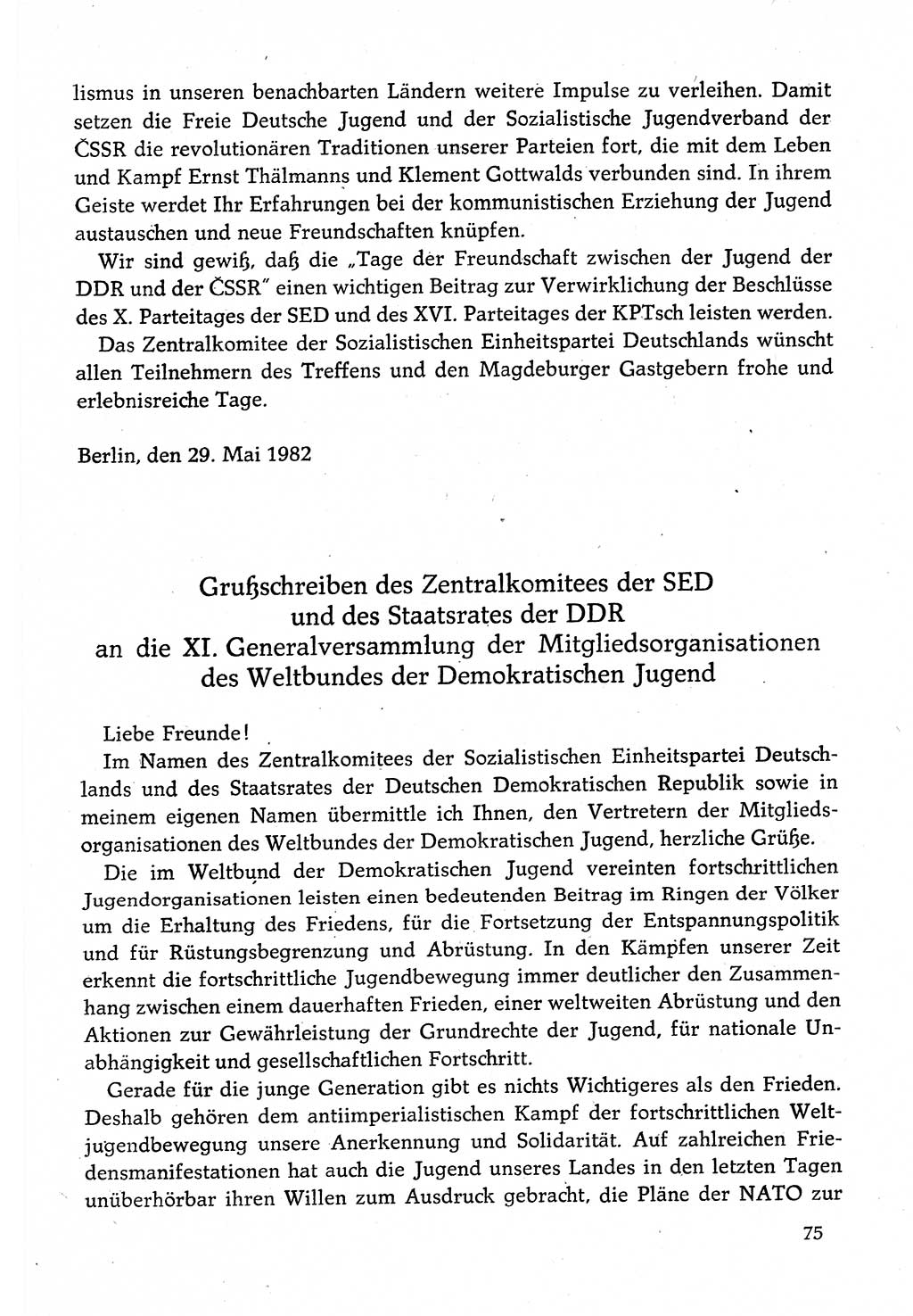 Dokumente der Sozialistischen Einheitspartei Deutschlands (SED) [Deutsche Demokratische Republik (DDR)] 1982-1983, Seite 75 (Dok. SED DDR 1982-1983, S. 75)
