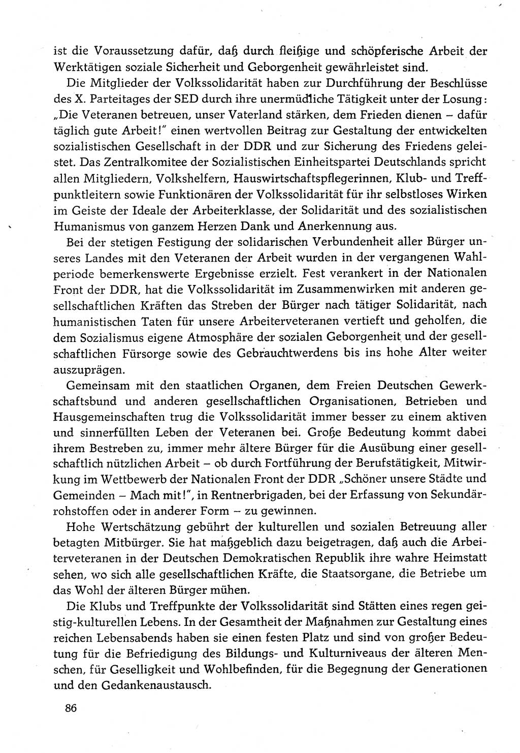 Dokumente der Sozialistischen Einheitspartei Deutschlands (SED) [Deutsche Demokratische Republik (DDR)] 1982-1983, Seite 86 (Dok. SED DDR 1982-1983, S. 86)