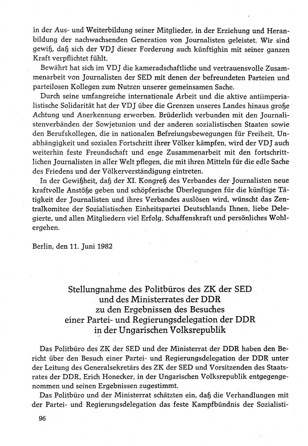 Dokumente der Sozialistischen Einheitspartei Deutschlands (SED) [Deutsche Demokratische Republik (DDR)] 1982-1983, Seite 96 (Dok. SED DDR 1982-1983, S. 96)
