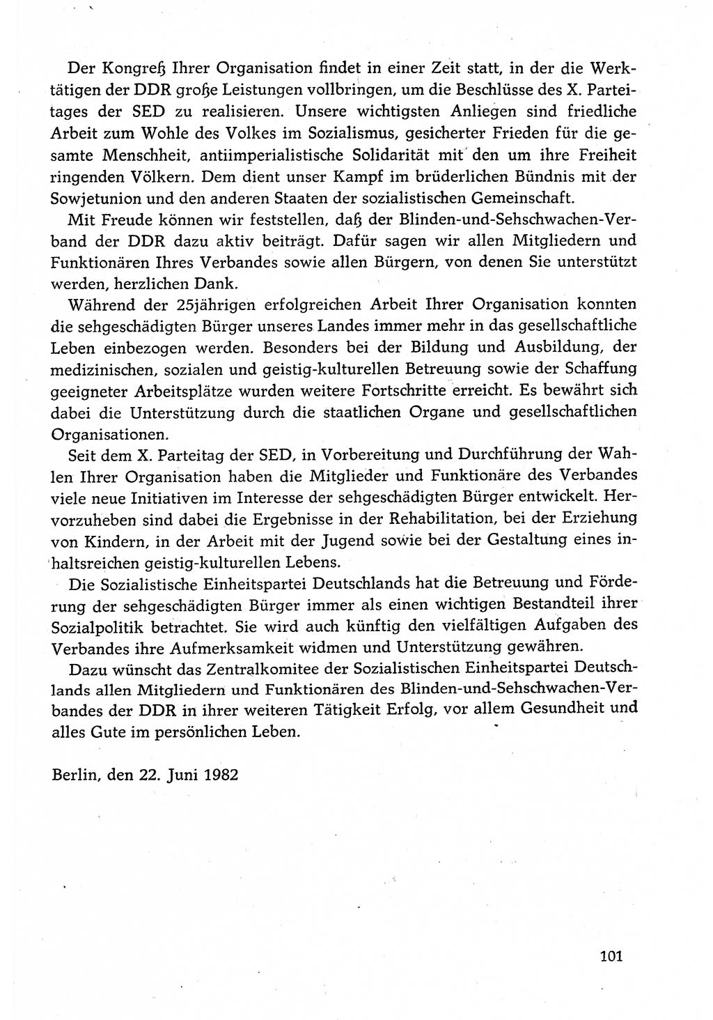 Dokumente der Sozialistischen Einheitspartei Deutschlands (SED) [Deutsche Demokratische Republik (DDR)] 1982-1983, Seite 101 (Dok. SED DDR 1982-1983, S. 101)