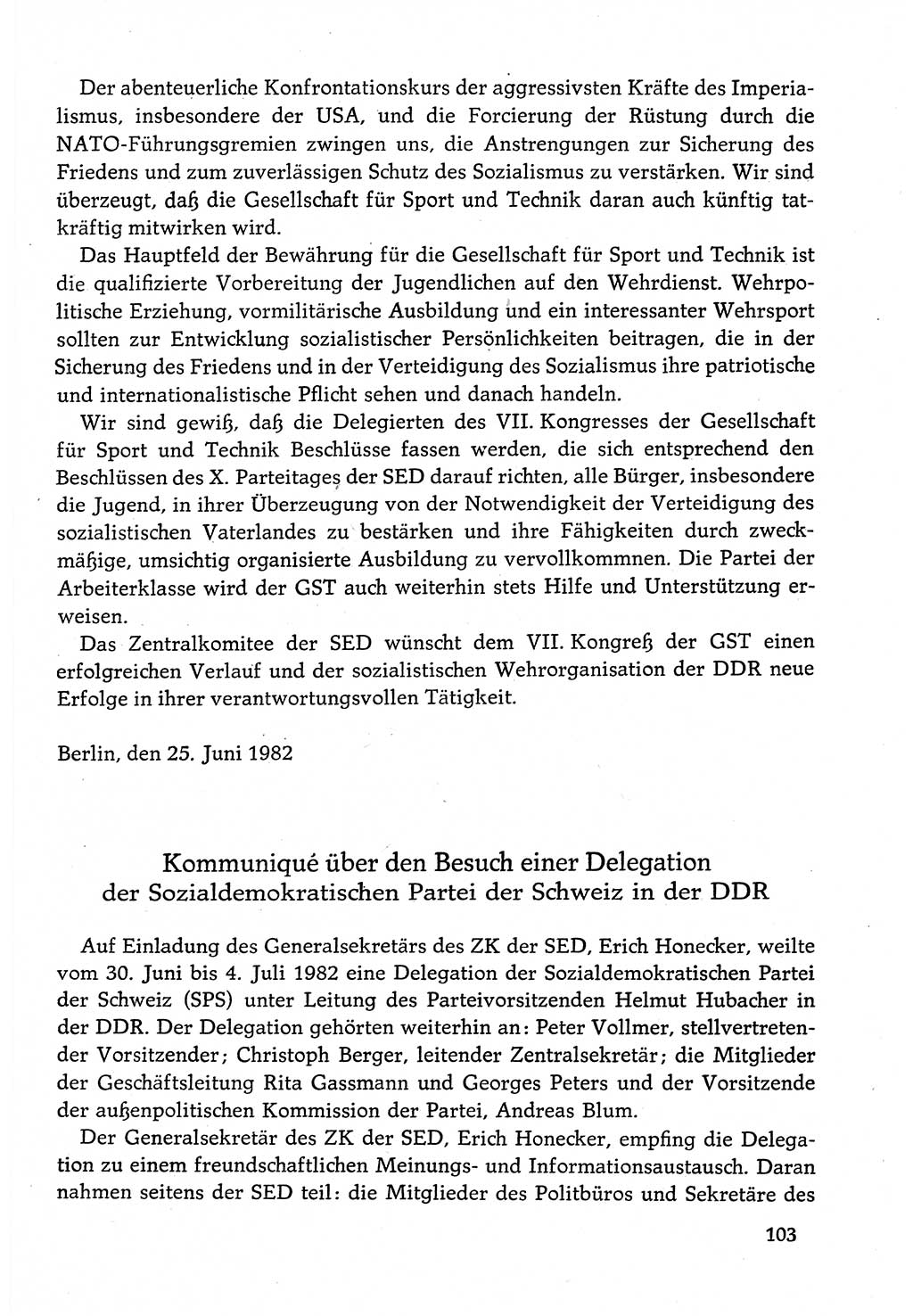 Dokumente der Sozialistischen Einheitspartei Deutschlands (SED) [Deutsche Demokratische Republik (DDR)] 1982-1983, Seite 103 (Dok. SED DDR 1982-1983, S. 103)