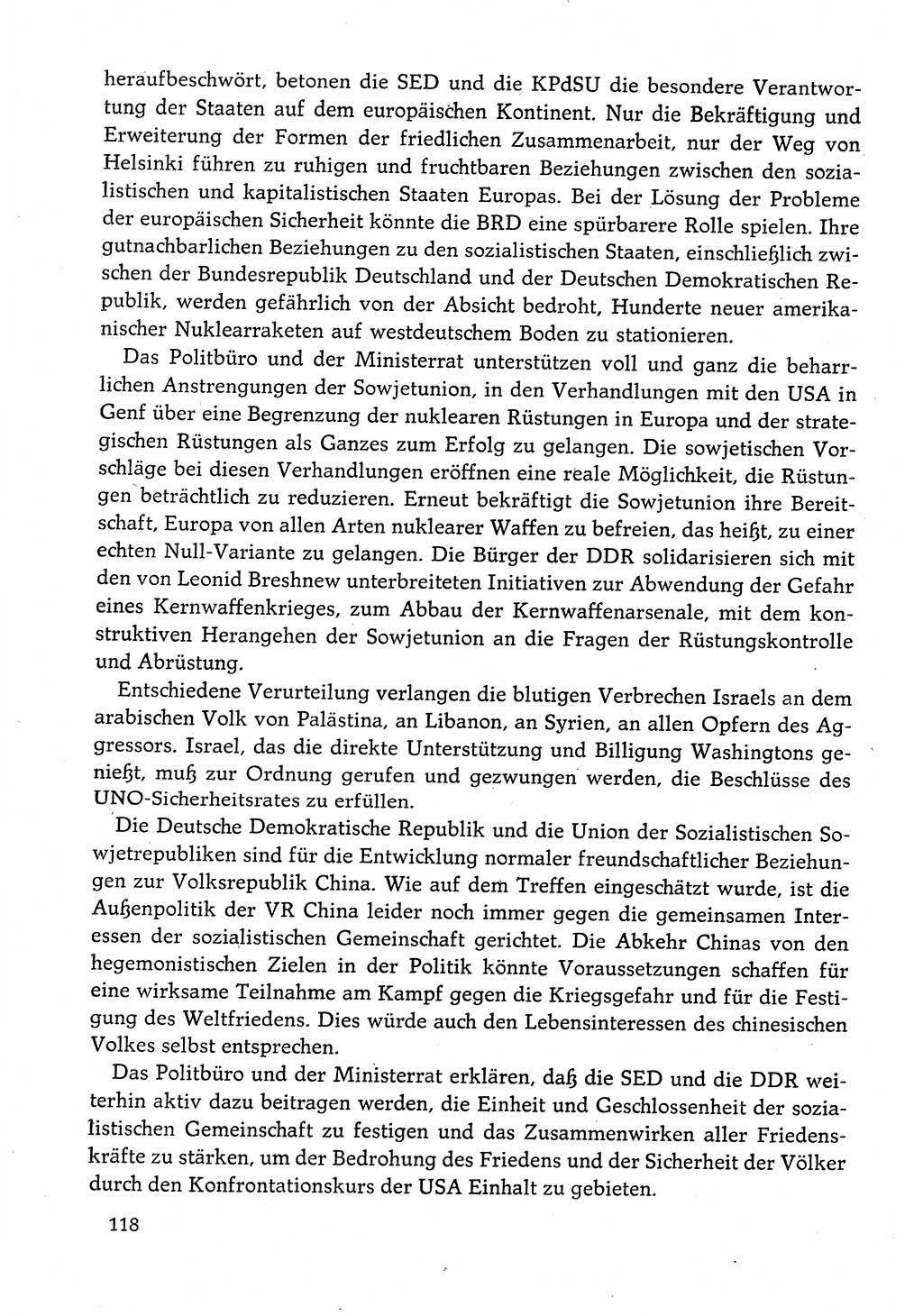 Dokumente der Sozialistischen Einheitspartei Deutschlands (SED) [Deutsche Demokratische Republik (DDR)] 1982-1983, Seite 118 (Dok. SED DDR 1982-1983, S. 118)