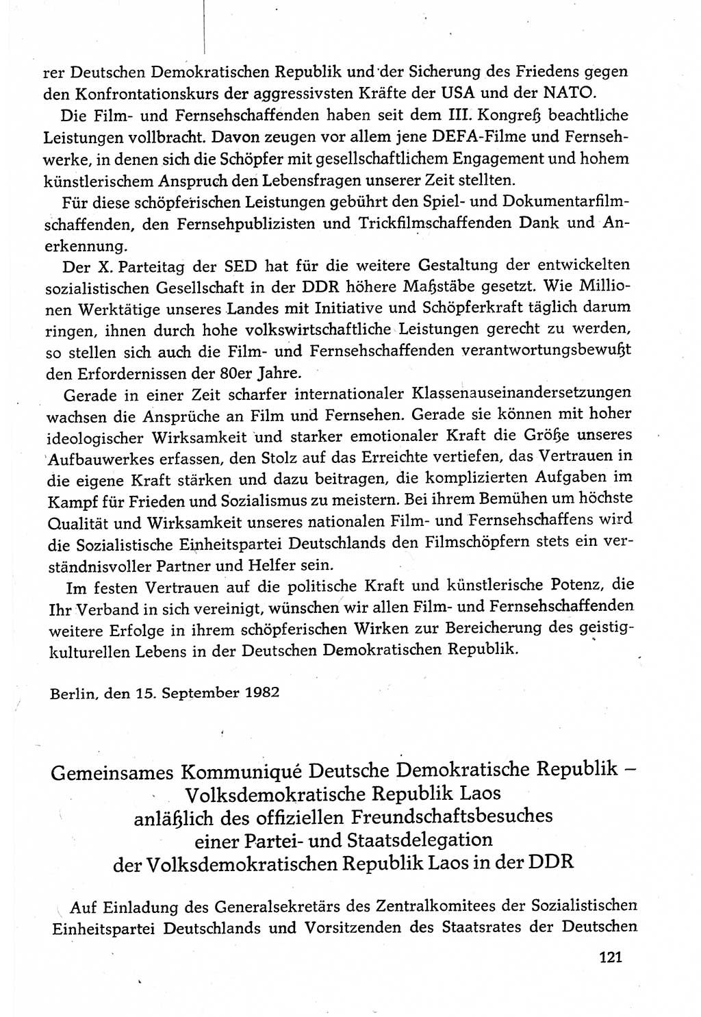 Dokumente der Sozialistischen Einheitspartei Deutschlands (SED) [Deutsche Demokratische Republik (DDR)] 1982-1983, Seite 121 (Dok. SED DDR 1982-1983, S. 121)