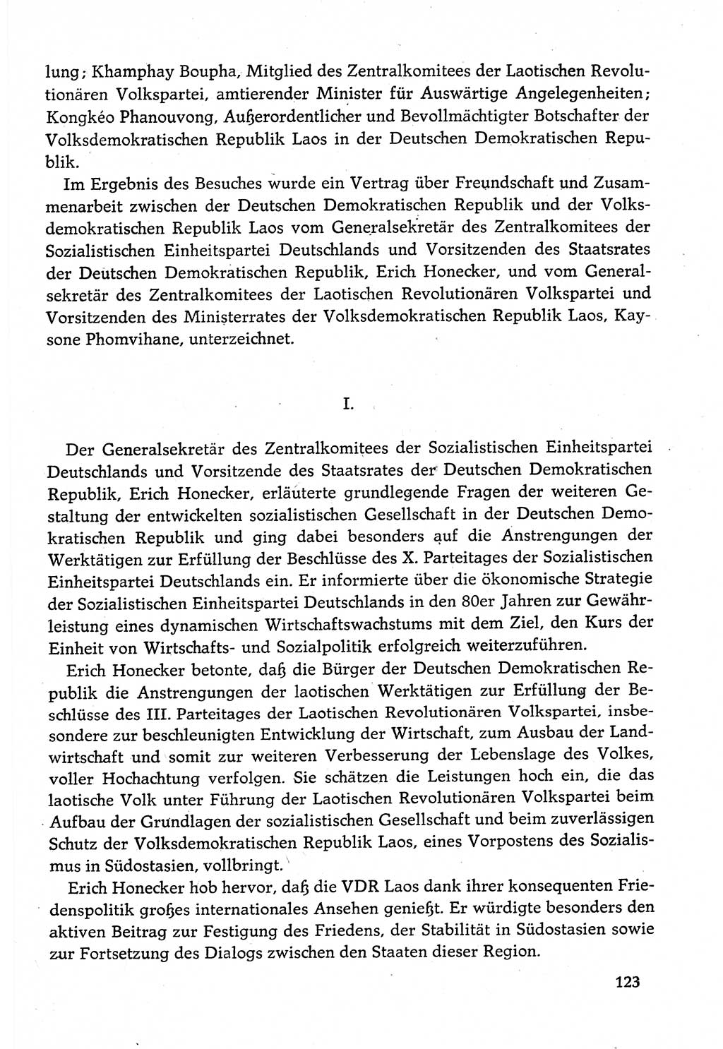 Dokumente der Sozialistischen Einheitspartei Deutschlands (SED) [Deutsche Demokratische Republik (DDR)] 1982-1983, Seite 123 (Dok. SED DDR 1982-1983, S. 123)
