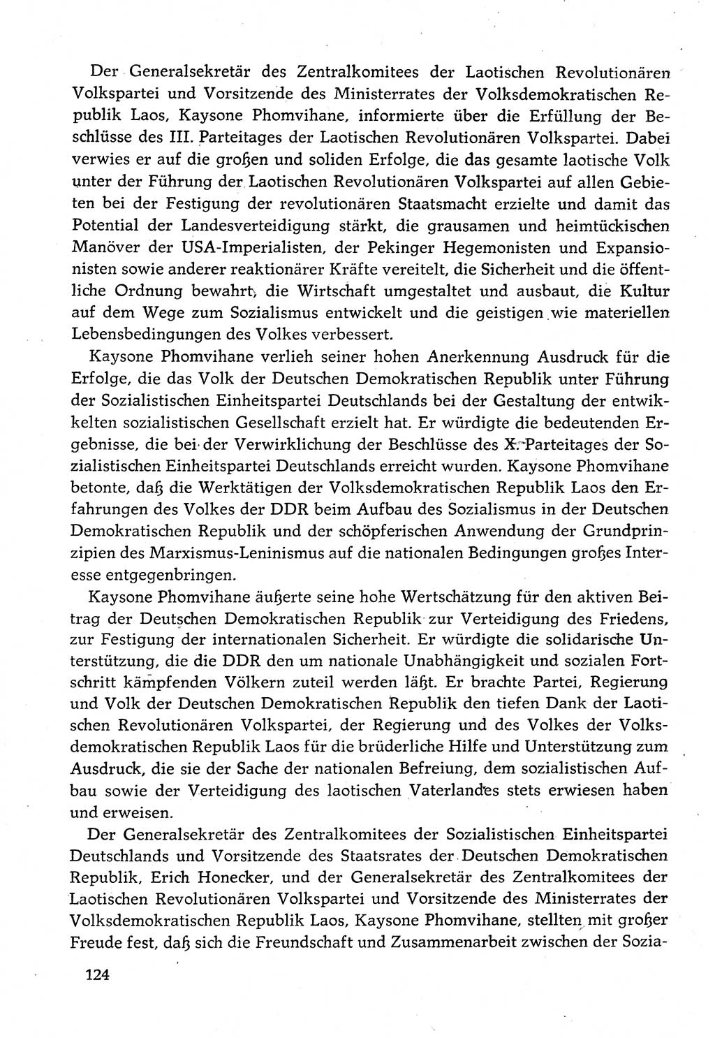 Dokumente der Sozialistischen Einheitspartei Deutschlands (SED) [Deutsche Demokratische Republik (DDR)] 1982-1983, Seite 124 (Dok. SED DDR 1982-1983, S. 124)