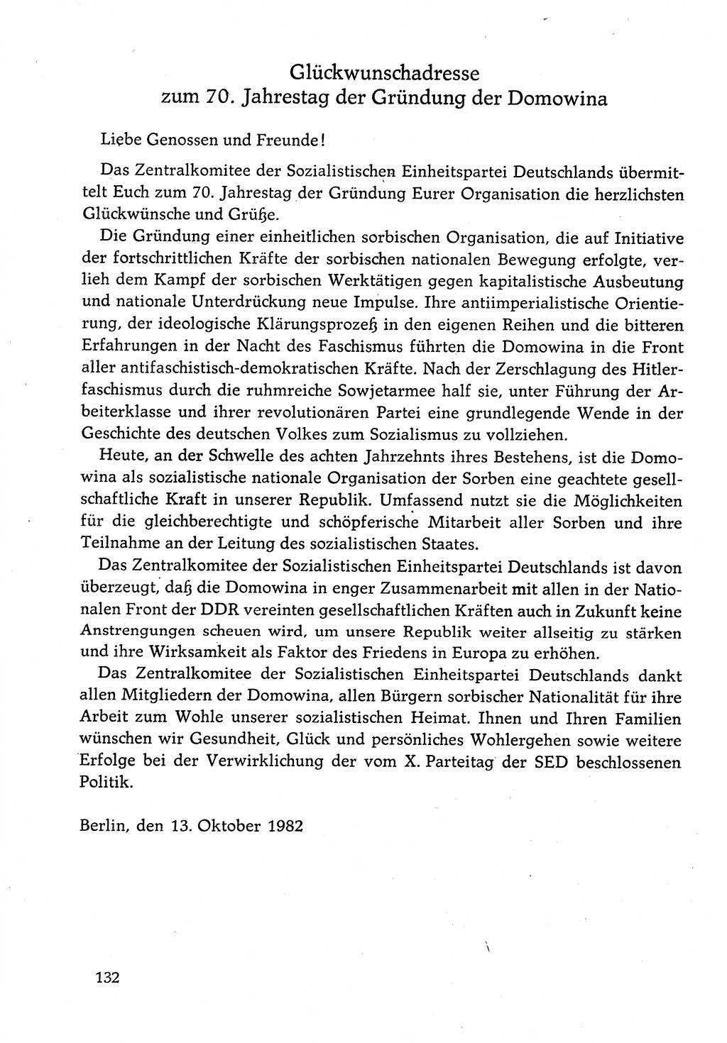 Dokumente der Sozialistischen Einheitspartei Deutschlands (SED) [Deutsche Demokratische Republik (DDR)] 1982-1983, Seite 132 (Dok. SED DDR 1982-1983, S. 132)