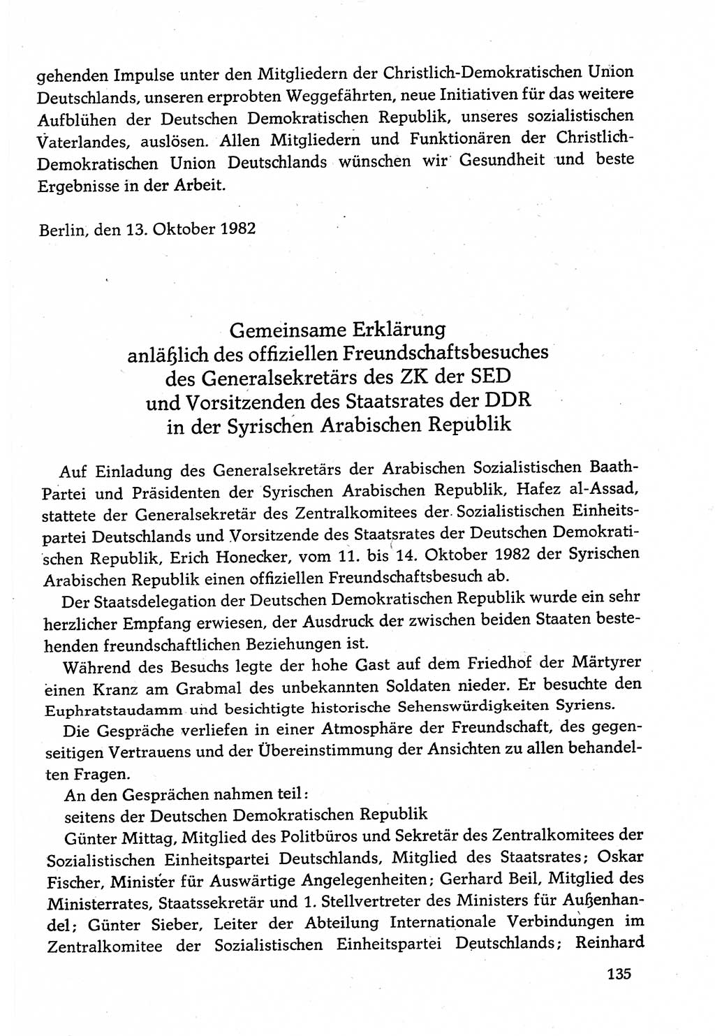 Dokumente der Sozialistischen Einheitspartei Deutschlands (SED) [Deutsche Demokratische Republik (DDR)] 1982-1983, Seite 135 (Dok. SED DDR 1982-1983, S. 135)