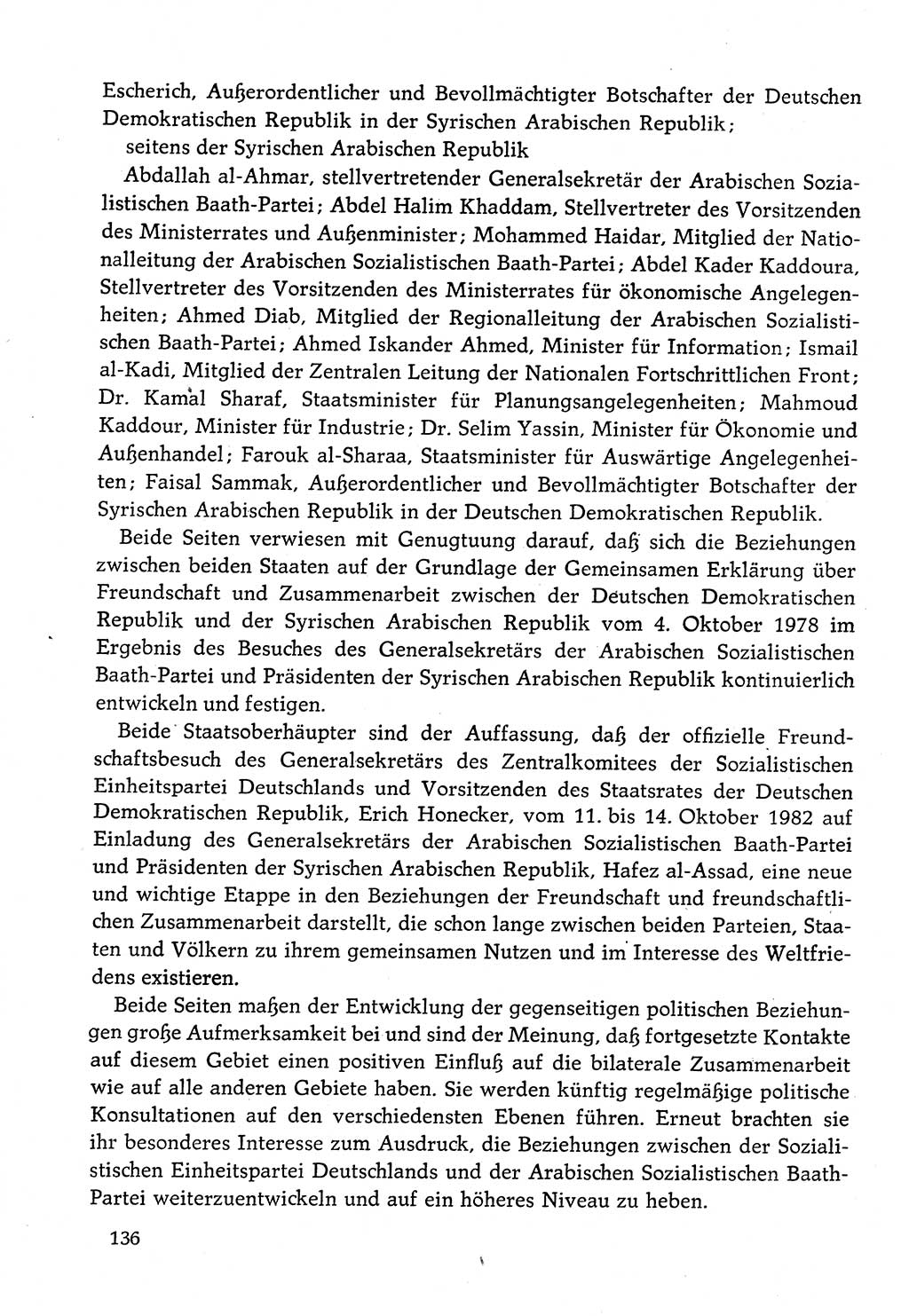 Dokumente der Sozialistischen Einheitspartei Deutschlands (SED) [Deutsche Demokratische Republik (DDR)] 1982-1983, Seite 136 (Dok. SED DDR 1982-1983, S. 136)