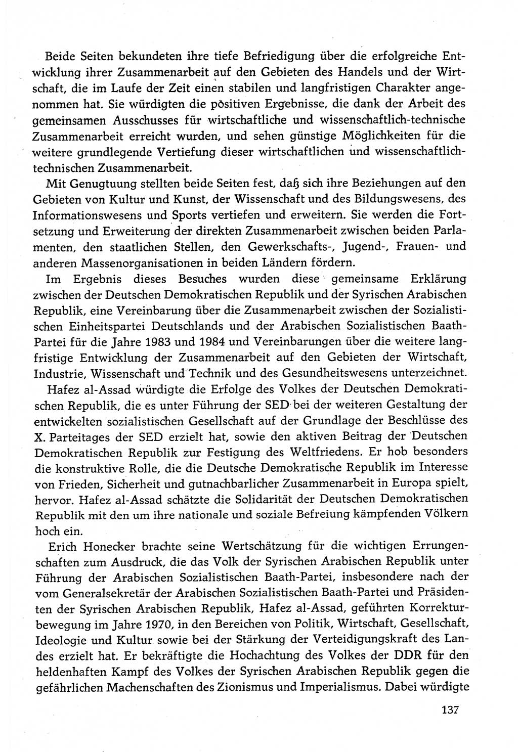 Dokumente der Sozialistischen Einheitspartei Deutschlands (SED) [Deutsche Demokratische Republik (DDR)] 1982-1983, Seite 137 (Dok. SED DDR 1982-1983, S. 137)