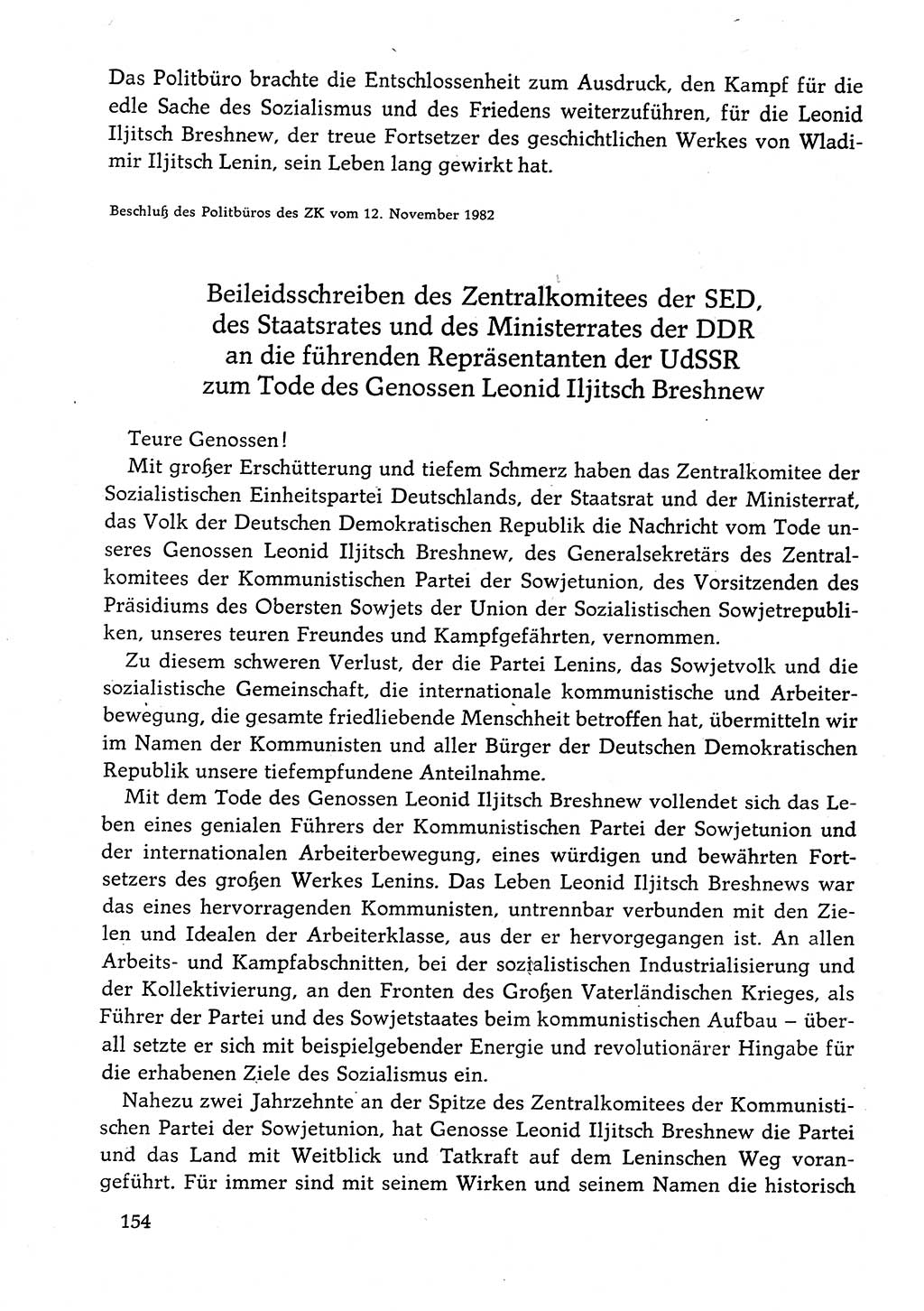 Dokumente der Sozialistischen Einheitspartei Deutschlands (SED) [Deutsche Demokratische Republik (DDR)] 1982-1983, Seite 154 (Dok. SED DDR 1982-1983, S. 154)