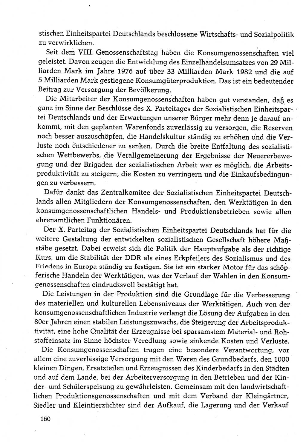 Dokumente der Sozialistischen Einheitspartei Deutschlands (SED) [Deutsche Demokratische Republik (DDR)] 1982-1983, Seite 160 (Dok. SED DDR 1982-1983, S. 160)