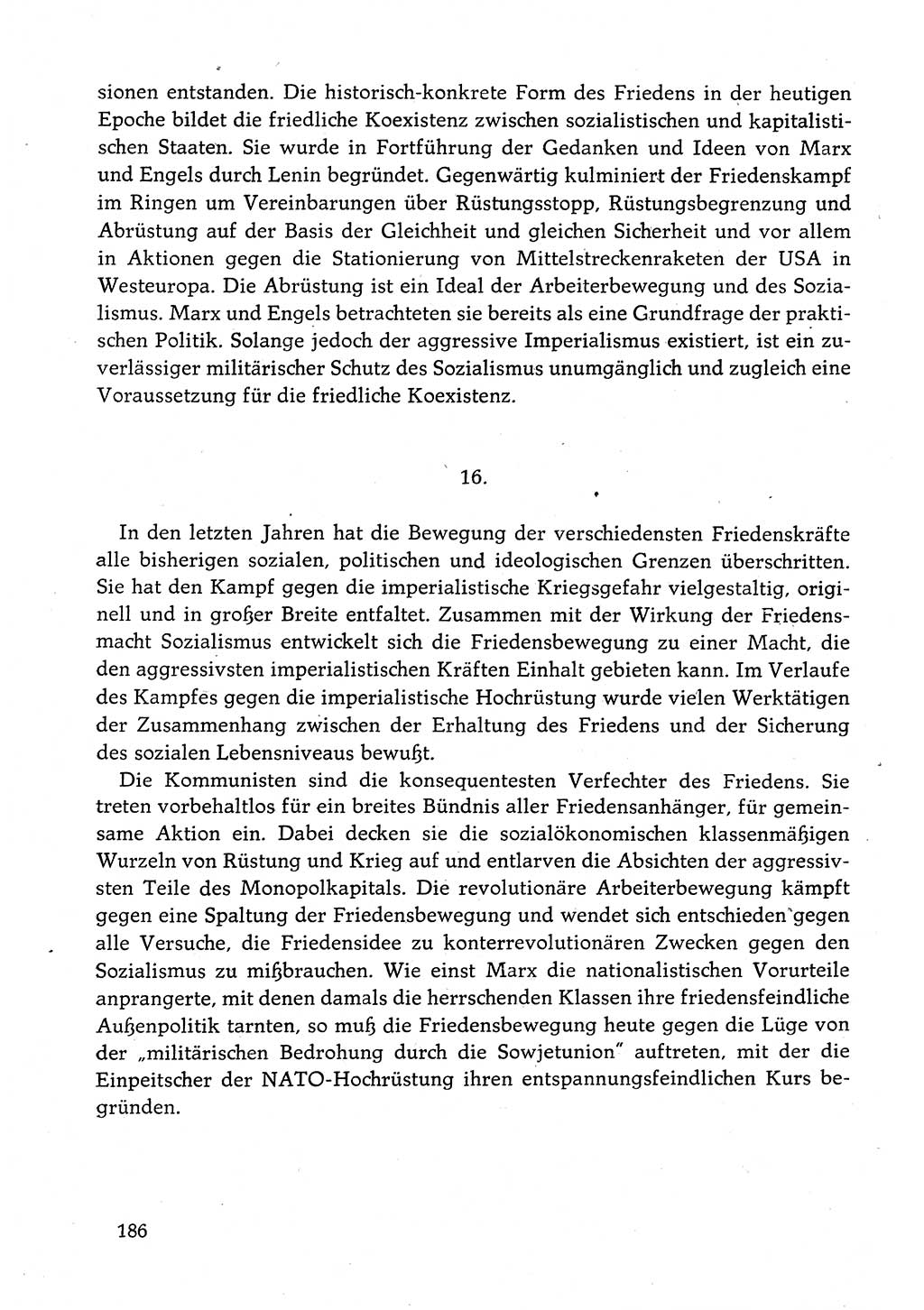 Dokumente der Sozialistischen Einheitspartei Deutschlands (SED) [Deutsche Demokratische Republik (DDR)] 1982-1983, Seite 186 (Dok. SED DDR 1982-1983, S. 186)