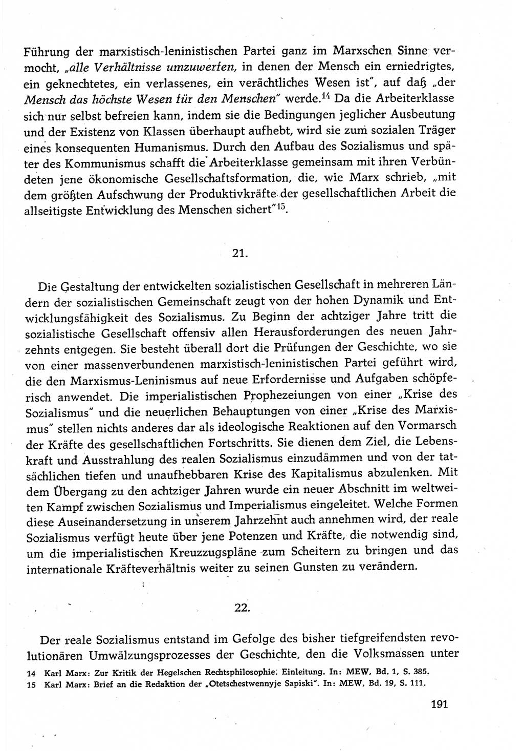 Dokumente der Sozialistischen Einheitspartei Deutschlands (SED) [Deutsche Demokratische Republik (DDR)] 1982-1983, Seite 191 (Dok. SED DDR 1982-1983, S. 191)