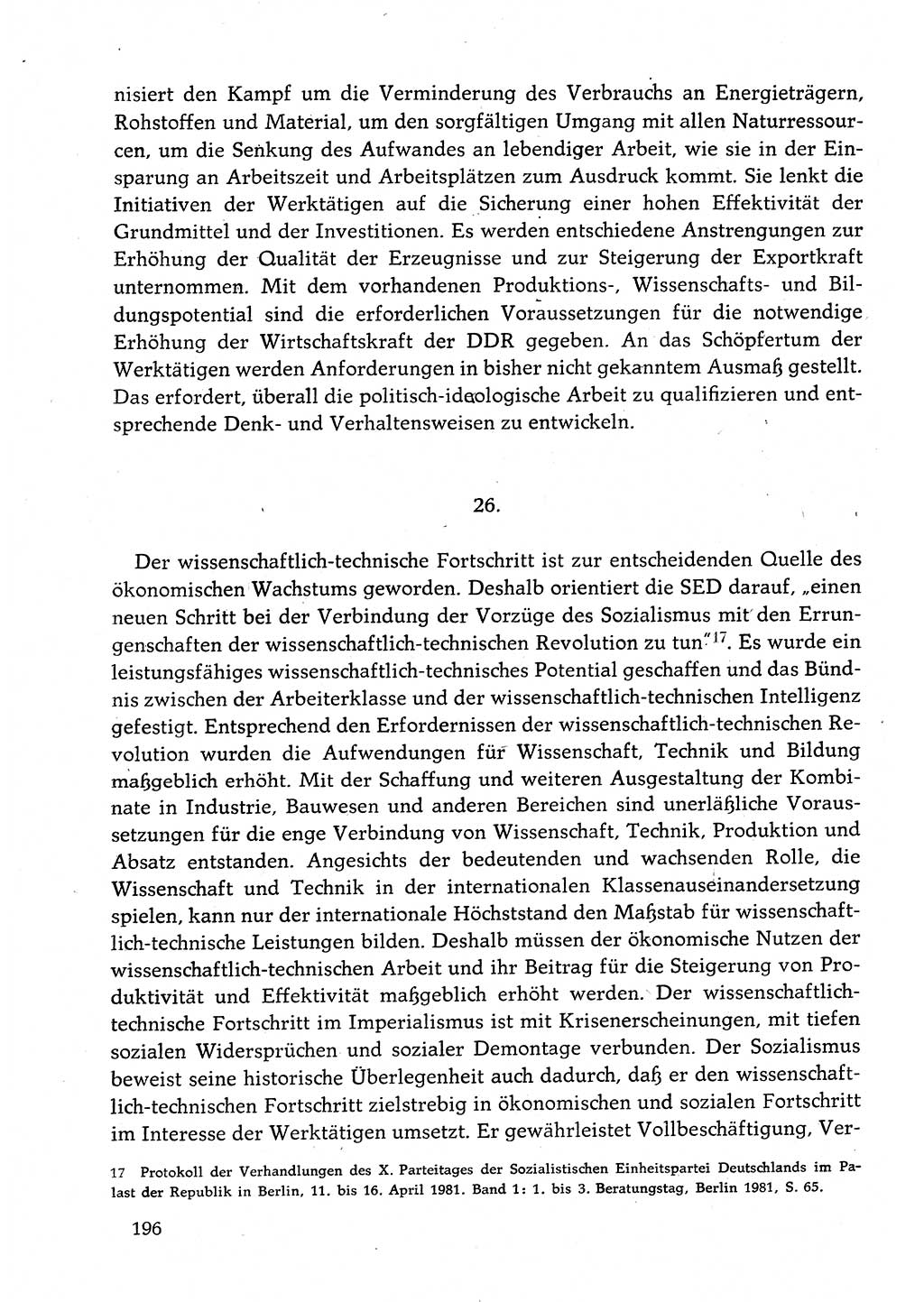 Dokumente der Sozialistischen Einheitspartei Deutschlands (SED) [Deutsche Demokratische Republik (DDR)] 1982-1983, Seite 196 (Dok. SED DDR 1982-1983, S. 196)