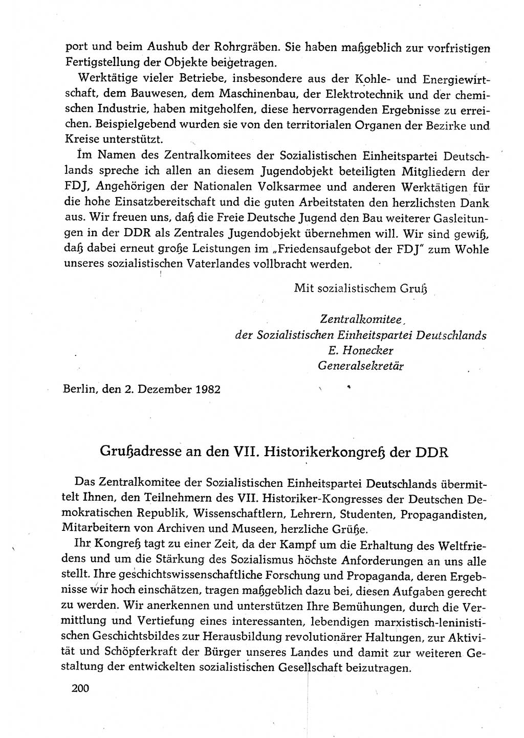 Dokumente der Sozialistischen Einheitspartei Deutschlands (SED) [Deutsche Demokratische Republik (DDR)] 1982-1983, Seite 200 (Dok. SED DDR 1982-1983, S. 200)