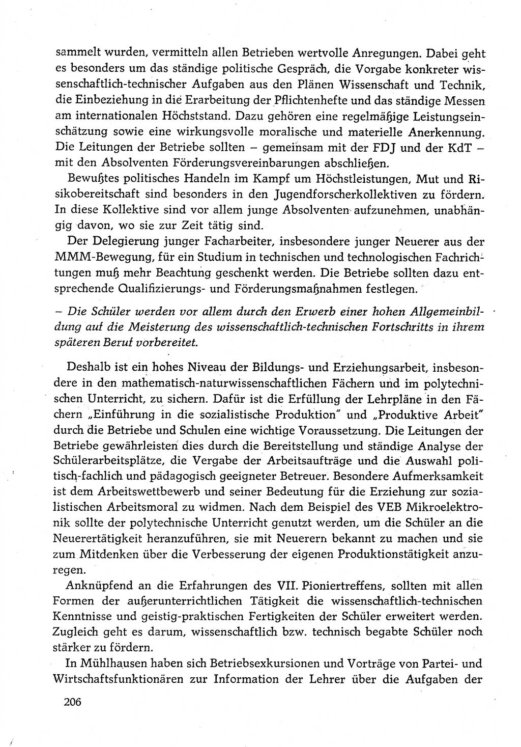 Dokumente der Sozialistischen Einheitspartei Deutschlands (SED) [Deutsche Demokratische Republik (DDR)] 1982-1983, Seite 206 (Dok. SED DDR 1982-1983, S. 206)