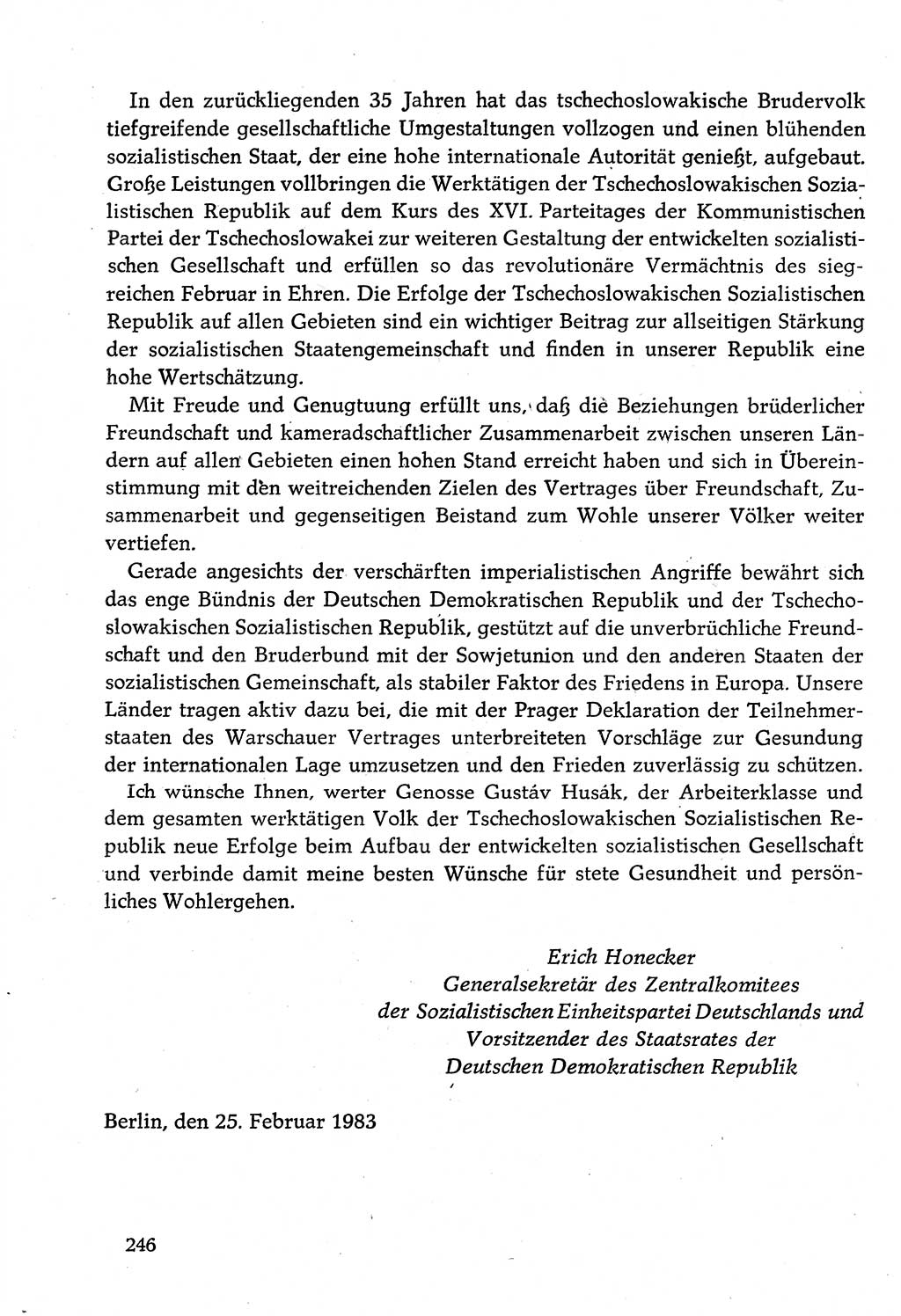 Dokumente der Sozialistischen Einheitspartei Deutschlands (SED) [Deutsche Demokratische Republik (DDR)] 1982-1983, Seite 246 (Dok. SED DDR 1982-1983, S. 246)
