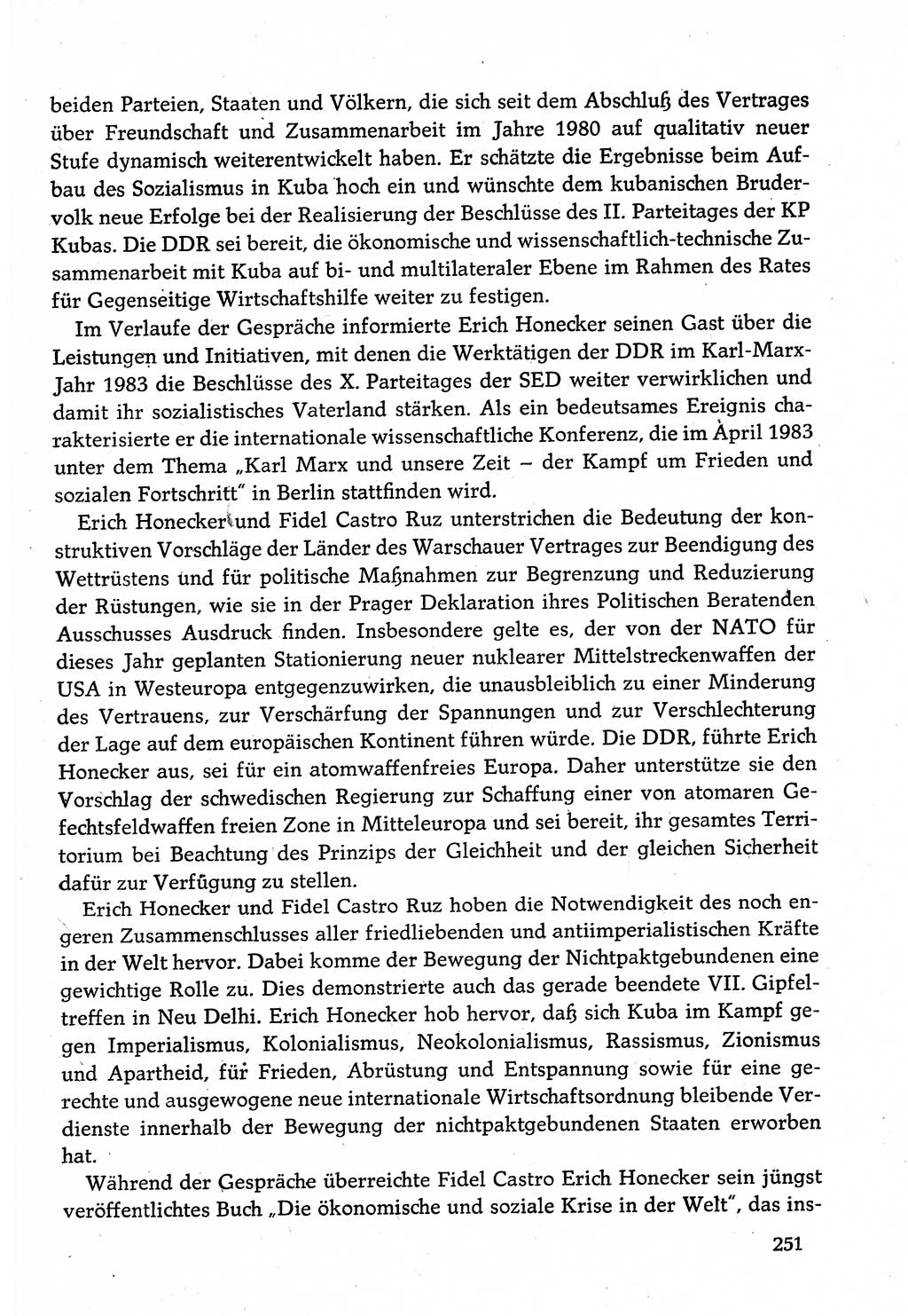 Dokumente der Sozialistischen Einheitspartei Deutschlands (SED) [Deutsche Demokratische Republik (DDR)] 1982-1983, Seite 251 (Dok. SED DDR 1982-1983, S. 251)