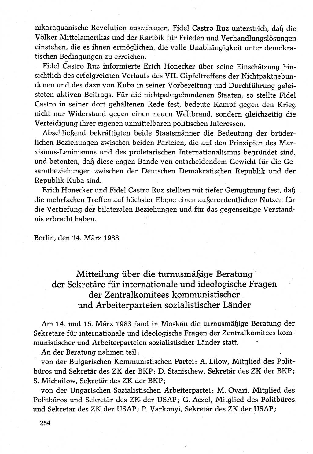 Dokumente der Sozialistischen Einheitspartei Deutschlands (SED) [Deutsche Demokratische Republik (DDR)] 1982-1983, Seite 254 (Dok. SED DDR 1982-1983, S. 254)