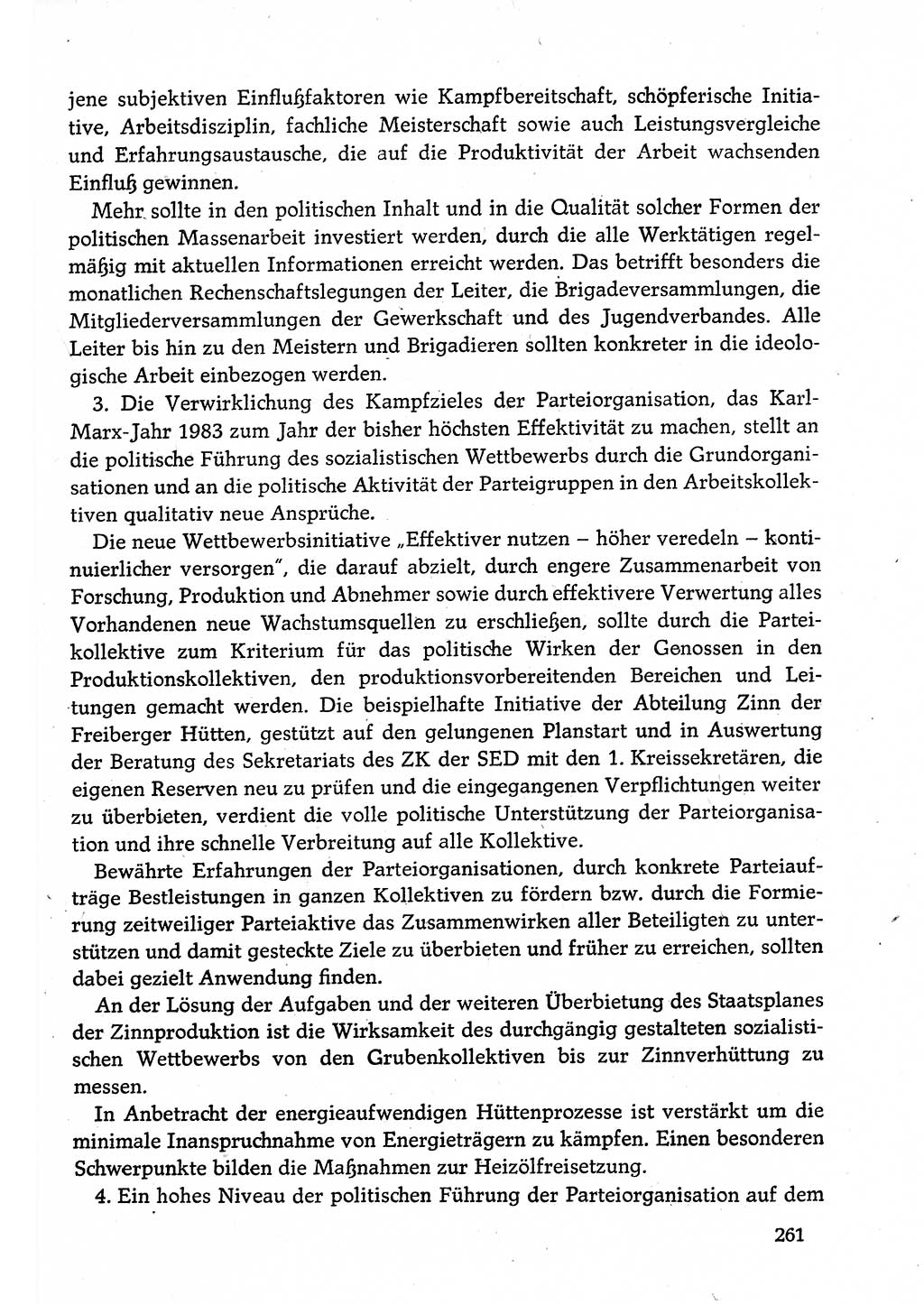 Dokumente der Sozialistischen Einheitspartei Deutschlands (SED) [Deutsche Demokratische Republik (DDR)] 1982-1983, Seite 261 (Dok. SED DDR 1982-1983, S. 261)