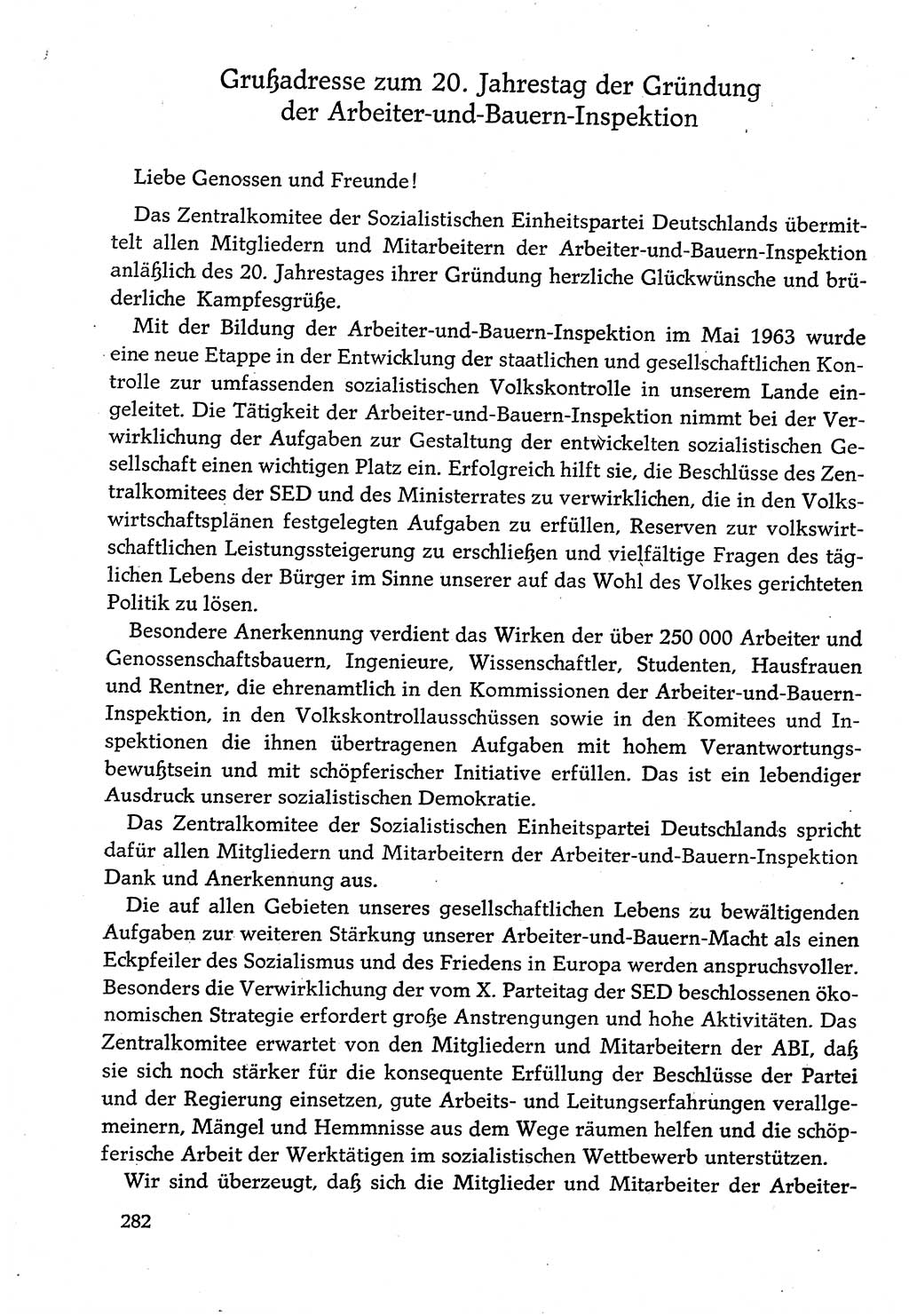 Dokumente der Sozialistischen Einheitspartei Deutschlands (SED) [Deutsche Demokratische Republik (DDR)] 1982-1983, Seite 282 (Dok. SED DDR 1982-1983, S. 282)