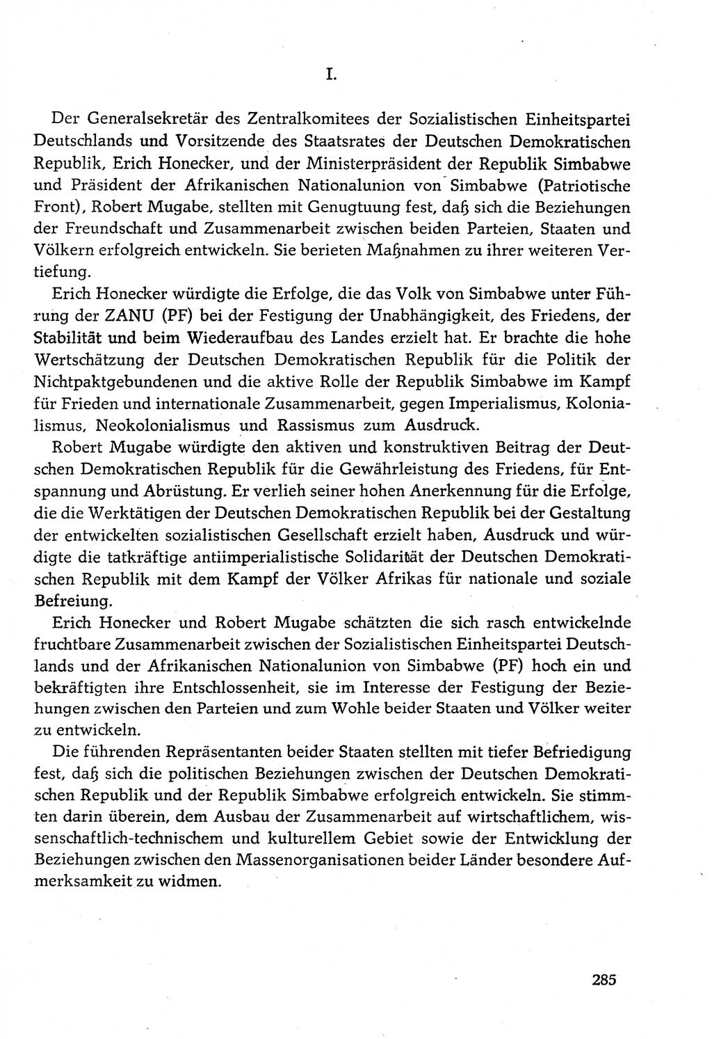 Dokumente der Sozialistischen Einheitspartei Deutschlands (SED) [Deutsche Demokratische Republik (DDR)] 1982-1983, Seite 285 (Dok. SED DDR 1982-1983, S. 285)