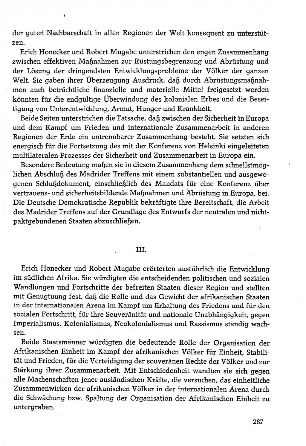 Dokumente der Sozialistischen Einheitspartei Deutschlands (SED) [Deutsche Demokratische Republik (DDR)] 1982-1983, Seite 287 (Dok. SED DDR 1982-1983, S. 287)