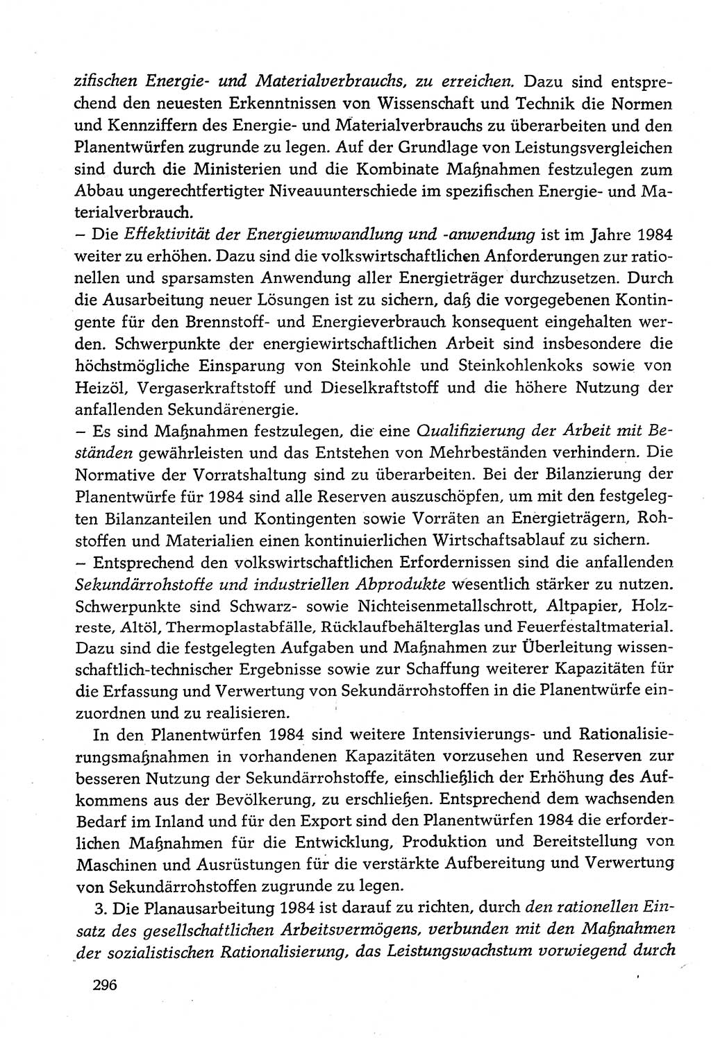 Dokumente der Sozialistischen Einheitspartei Deutschlands (SED) [Deutsche Demokratische Republik (DDR)] 1982-1983, Seite 296 (Dok. SED DDR 1982-1983, S. 296)