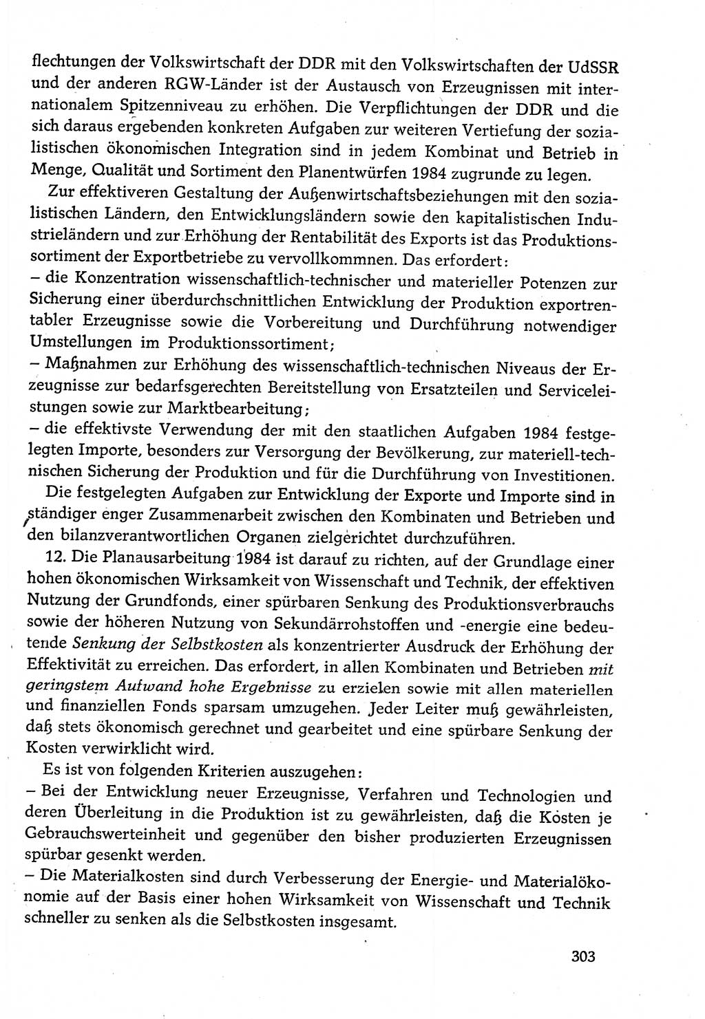 Dokumente der Sozialistischen Einheitspartei Deutschlands (SED) [Deutsche Demokratische Republik (DDR)] 1982-1983, Seite 303 (Dok. SED DDR 1982-1983, S. 303)