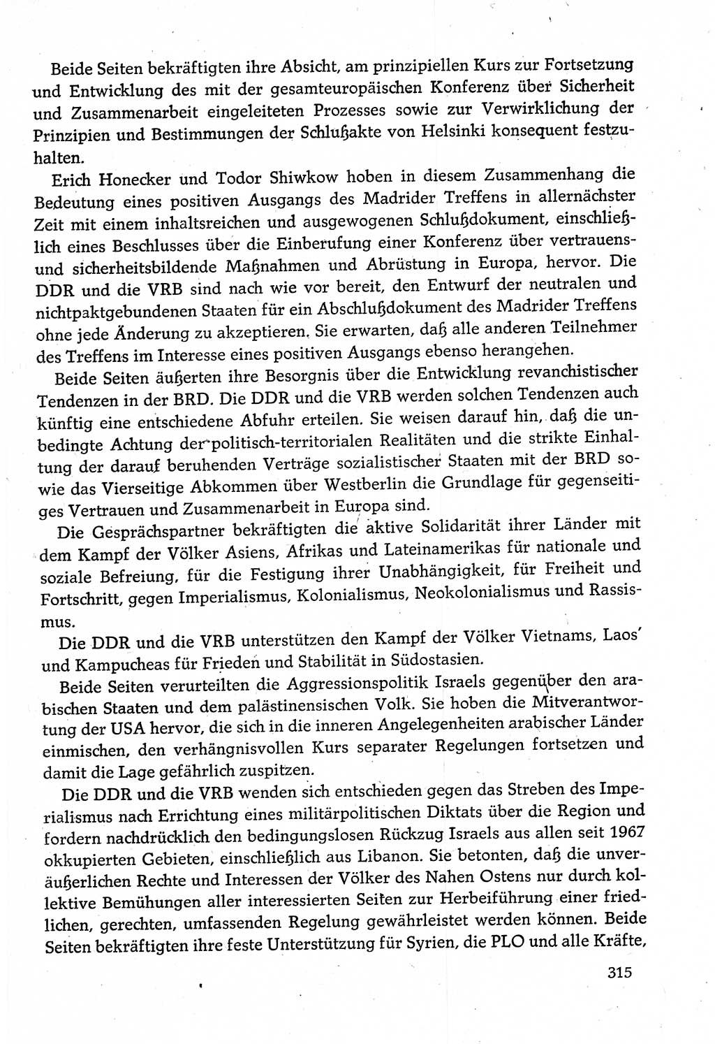 Dokumente der Sozialistischen Einheitspartei Deutschlands (SED) [Deutsche Demokratische Republik (DDR)] 1982-1983, Seite 315 (Dok. SED DDR 1982-1983, S. 315)