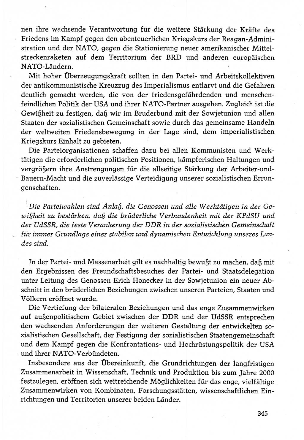 Dokumente der Sozialistischen Einheitspartei Deutschlands (SED) [Deutsche Demokratische Republik (DDR)] 1982-1983, Seite 345 (Dok. SED DDR 1982-1983, S. 345)