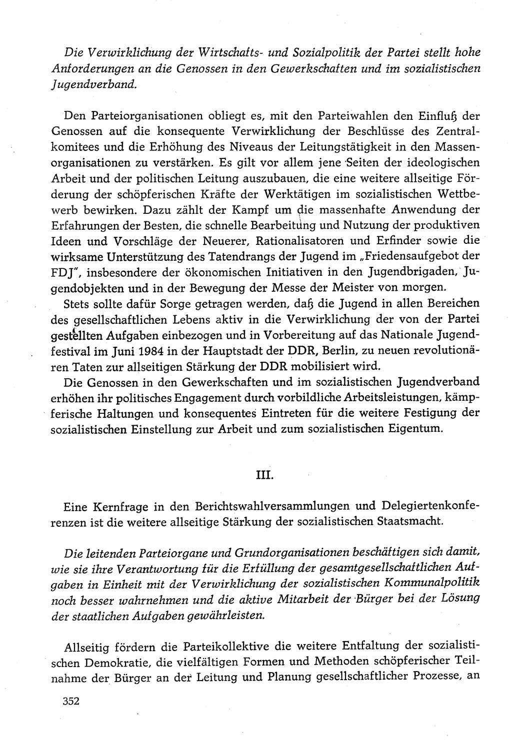 Dokumente der Sozialistischen Einheitspartei Deutschlands (SED) [Deutsche Demokratische Republik (DDR)] 1982-1983, Seite 352 (Dok. SED DDR 1982-1983, S. 352)