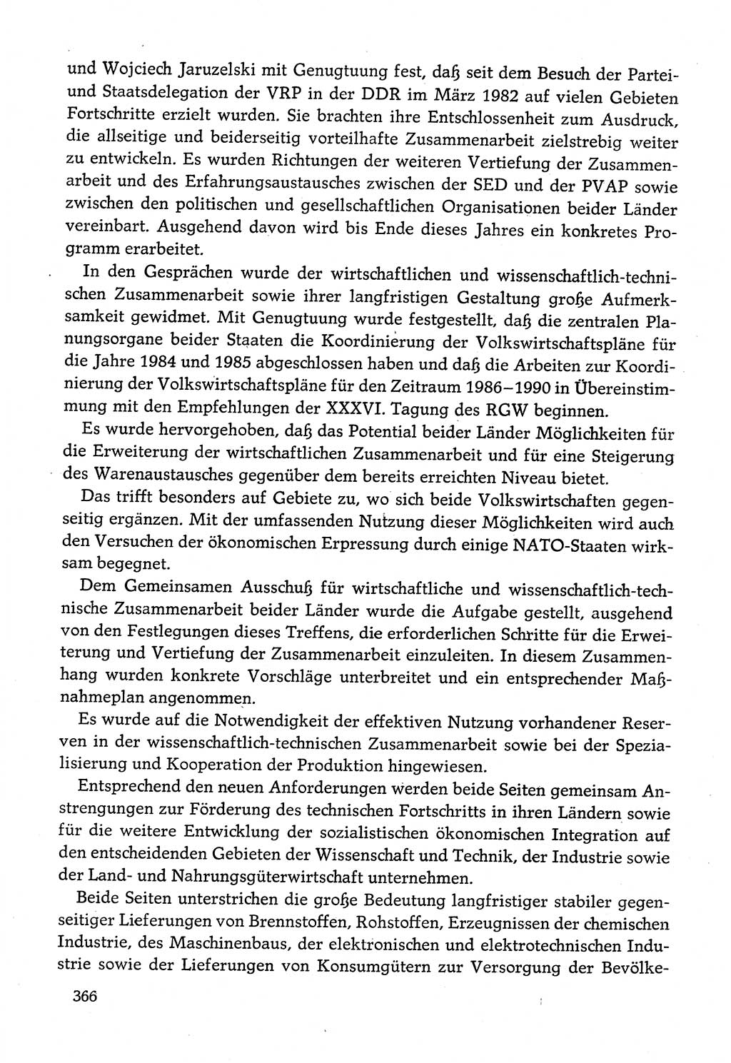 Dokumente der Sozialistischen Einheitspartei Deutschlands (SED) [Deutsche Demokratische Republik (DDR)] 1982-1983, Seite 366 (Dok. SED DDR 1982-1983, S. 366)