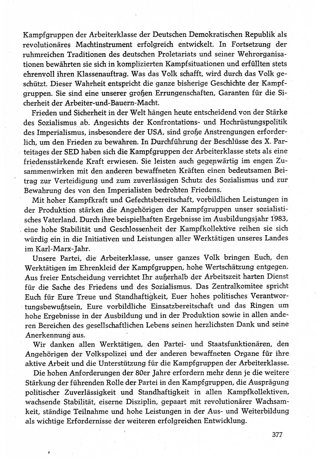 Dokumente der Sozialistischen Einheitspartei Deutschlands (SED) [Deutsche Demokratische Republik (DDR)] 1982-1983, Seite 377 (Dok. SED DDR 1982-1983, S. 377)
