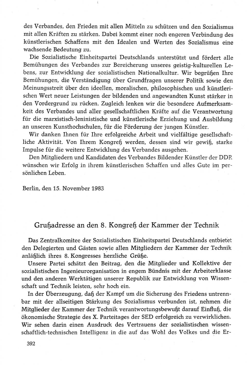 Dokumente der Sozialistischen Einheitspartei Deutschlands (SED) [Deutsche Demokratische Republik (DDR)] 1982-1983, Seite 392 (Dok. SED DDR 1982-1983, S. 392)