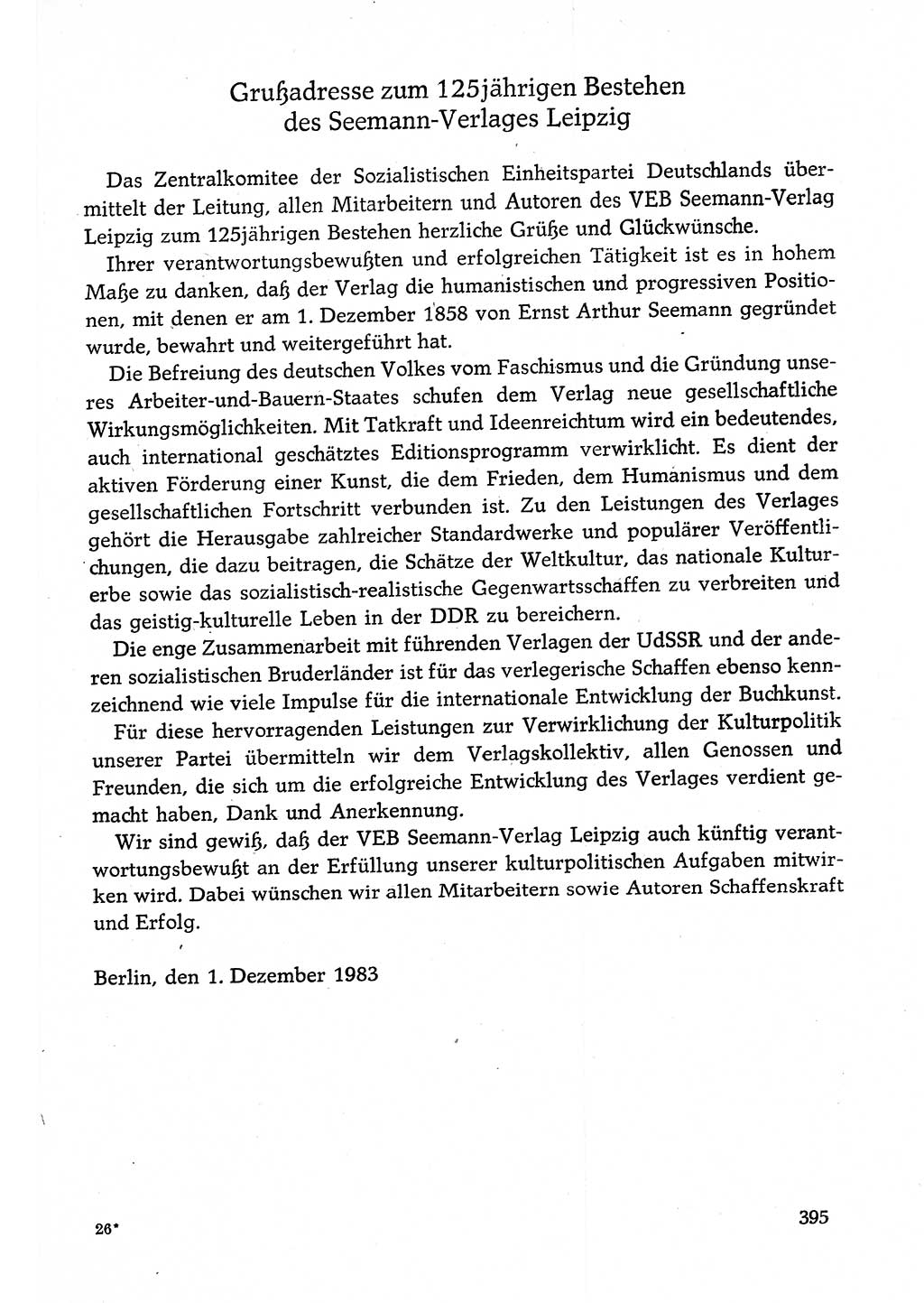 Dokumente der Sozialistischen Einheitspartei Deutschlands (SED) [Deutsche Demokratische Republik (DDR)] 1982-1983, Seite 395 (Dok. SED DDR 1982-1983, S. 395)