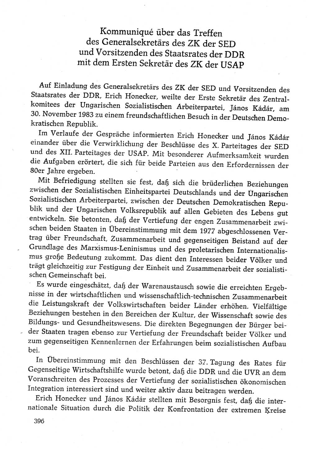 Dokumente der Sozialistischen Einheitspartei Deutschlands (SED) [Deutsche Demokratische Republik (DDR)] 1982-1983, Seite 396 (Dok. SED DDR 1982-1983, S. 396)