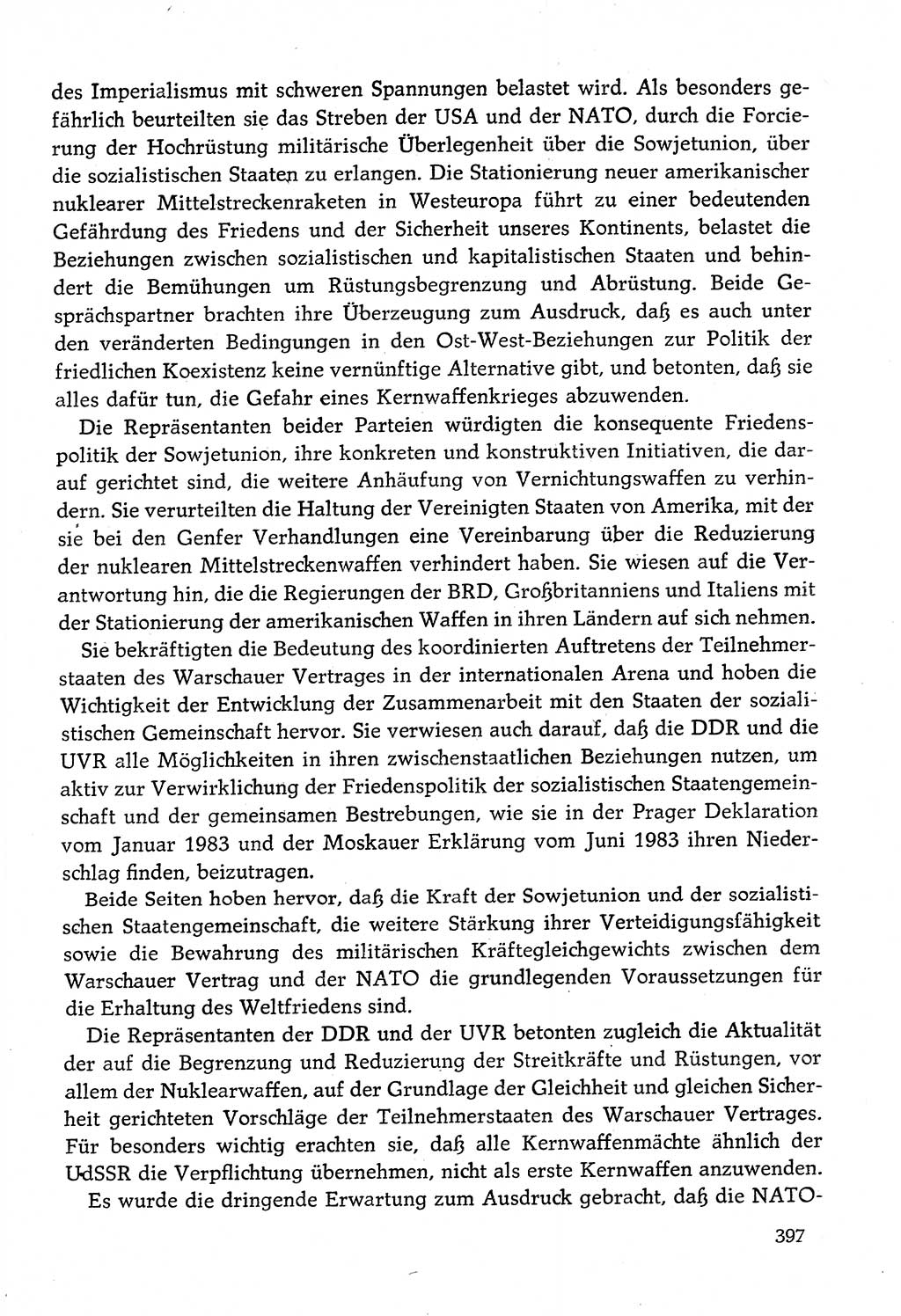 Dokumente der Sozialistischen Einheitspartei Deutschlands (SED) [Deutsche Demokratische Republik (DDR)] 1982-1983, Seite 397 (Dok. SED DDR 1982-1983, S. 397)