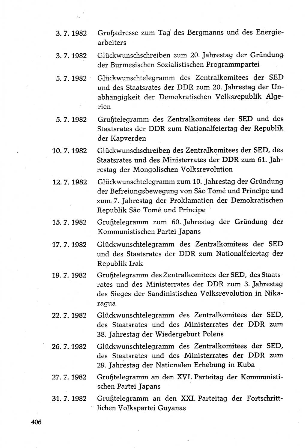 Dokumente der Sozialistischen Einheitspartei Deutschlands (SED) [Deutsche Demokratische Republik (DDR)] 1982-1983, Seite 406 (Dok. SED DDR 1982-1983, S. 406)