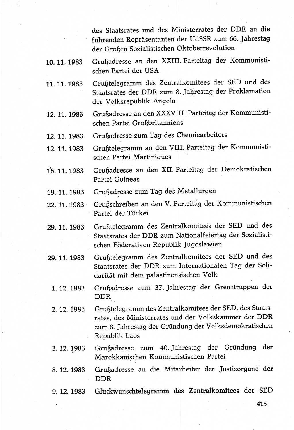 Dokumente der Sozialistischen Einheitspartei Deutschlands (SED) [Deutsche Demokratische Republik (DDR)] 1982-1983, Seite 415 (Dok. SED DDR 1982-1983, S. 415)